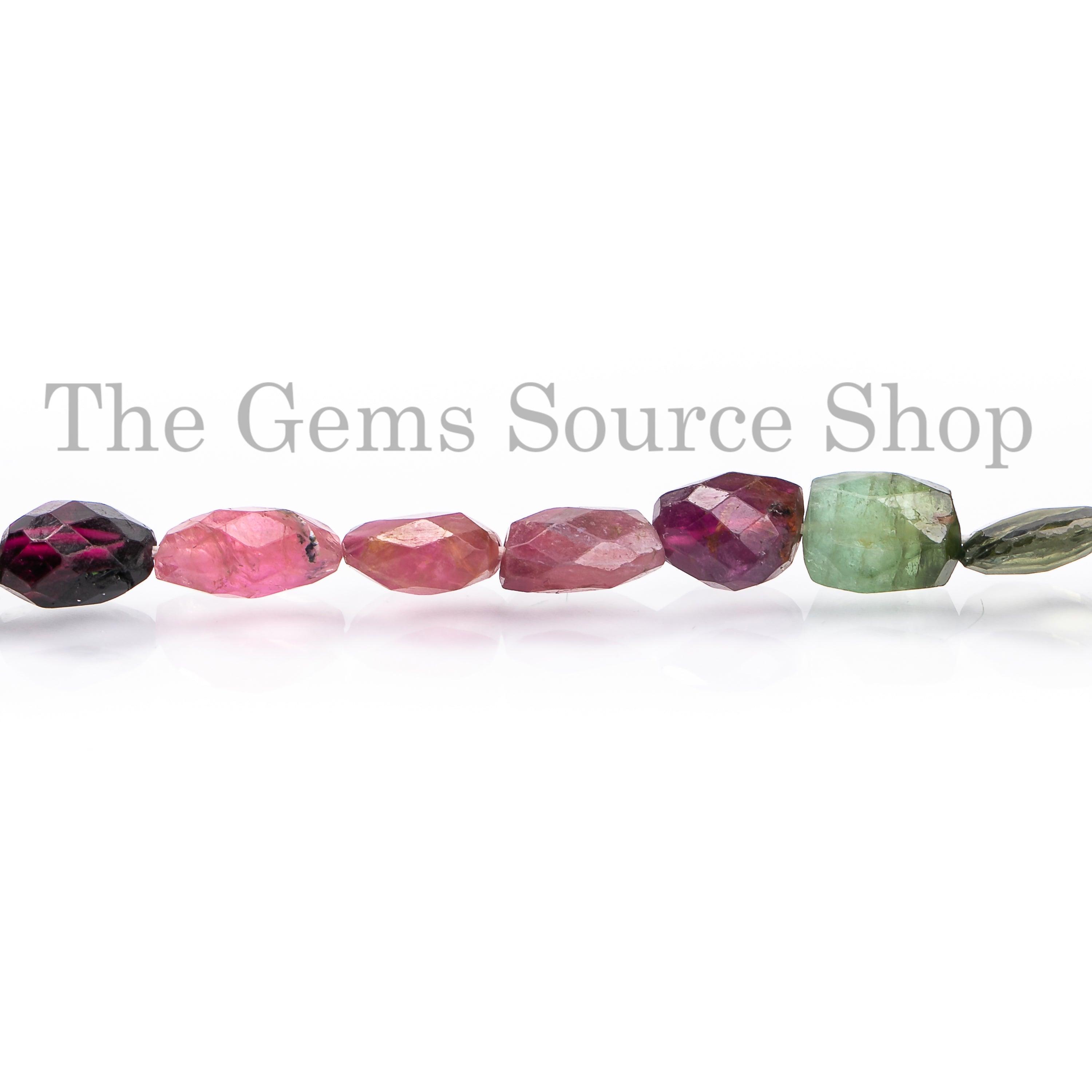 Multi Tourmaline Faceted Nugget Shape Gemstone Beads For Jewelry Making, For Necklace