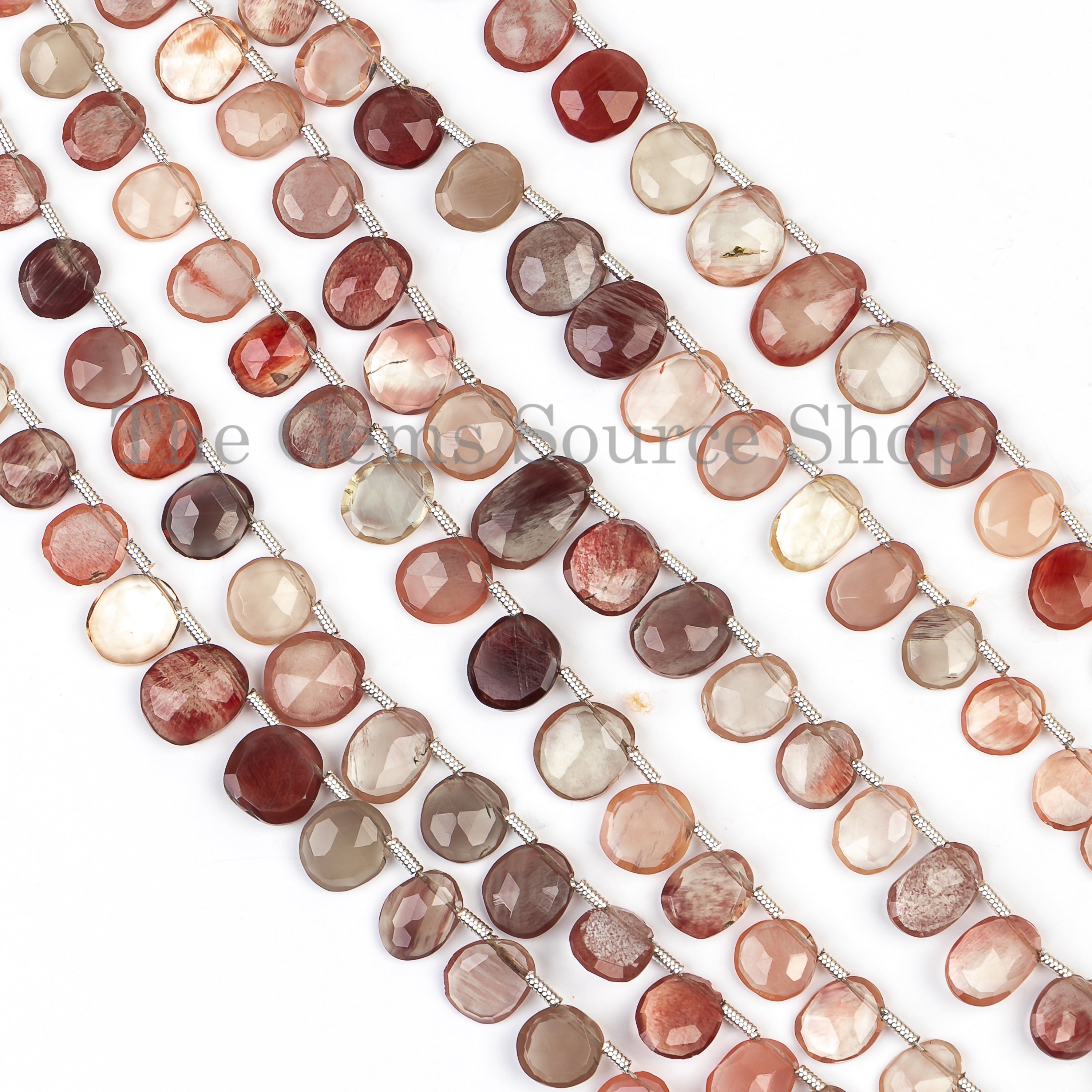 Andesine Labradorite Flat Fancy Rose Cut Beads, Andesine Beads