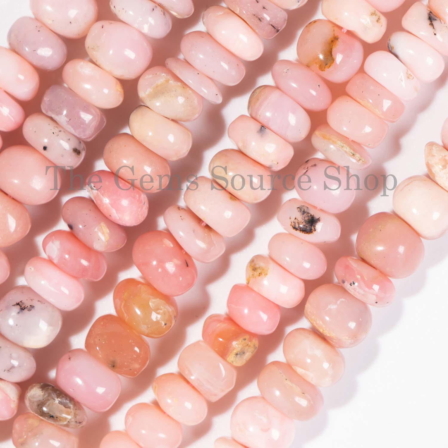 Pink Opal Beads, Pink Opal Smooth Beads, Pink Opal Rondelle Beads, Pink Opal Gemstone Beads