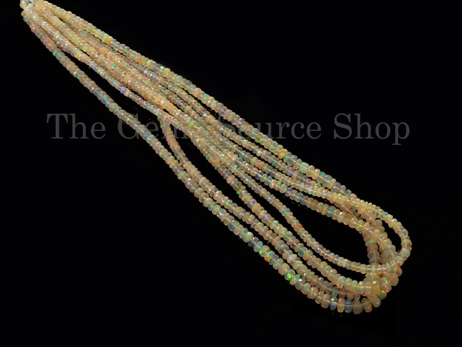 Ethiopian Opal Faceted Rondelle Beads, Opal Gemstone Beads