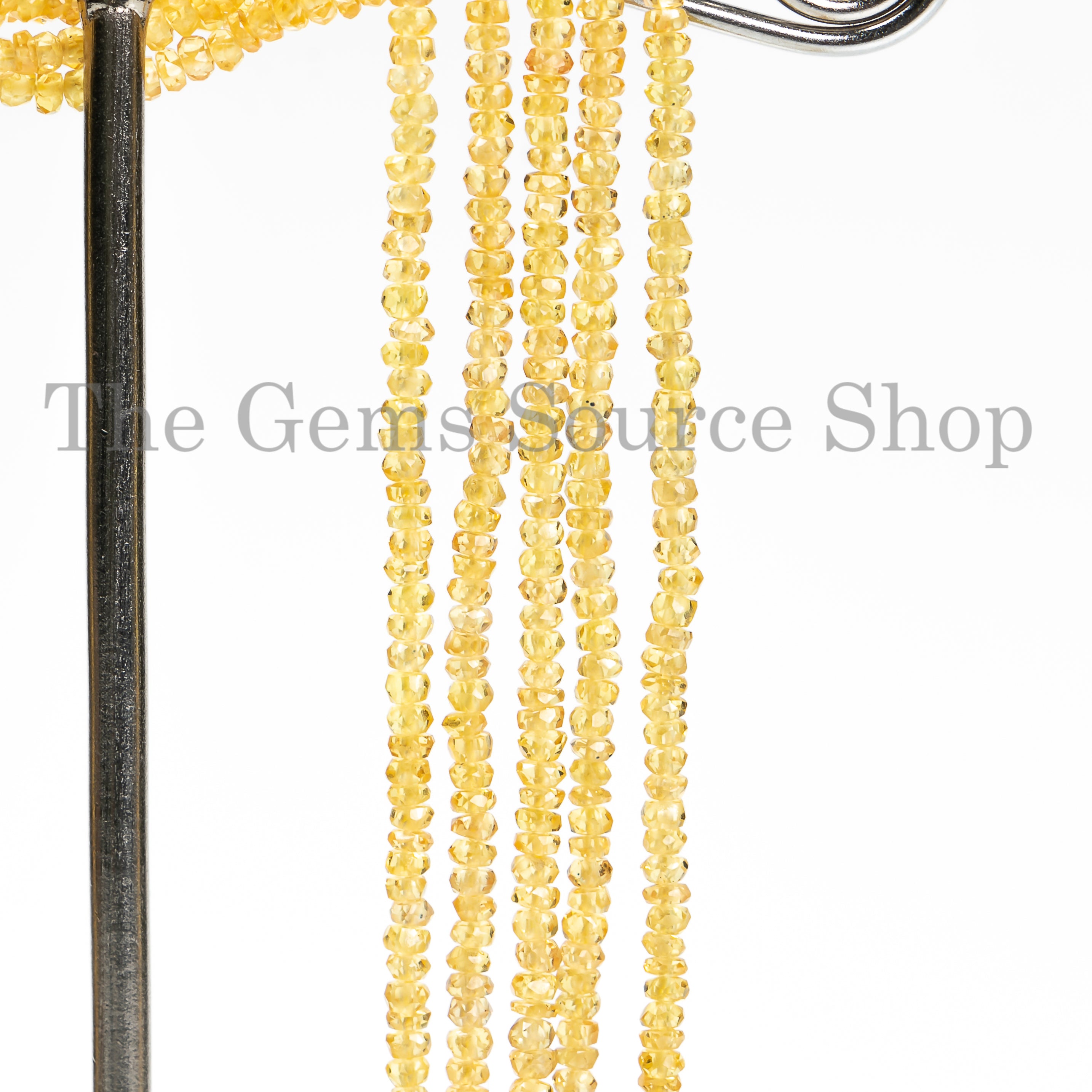 Yellow Sapphire Faceted Roondelle Shape Gemstone Beads, Jewelry Craft Beads, Beaded Gemstone, Yellow Sapphire Beads