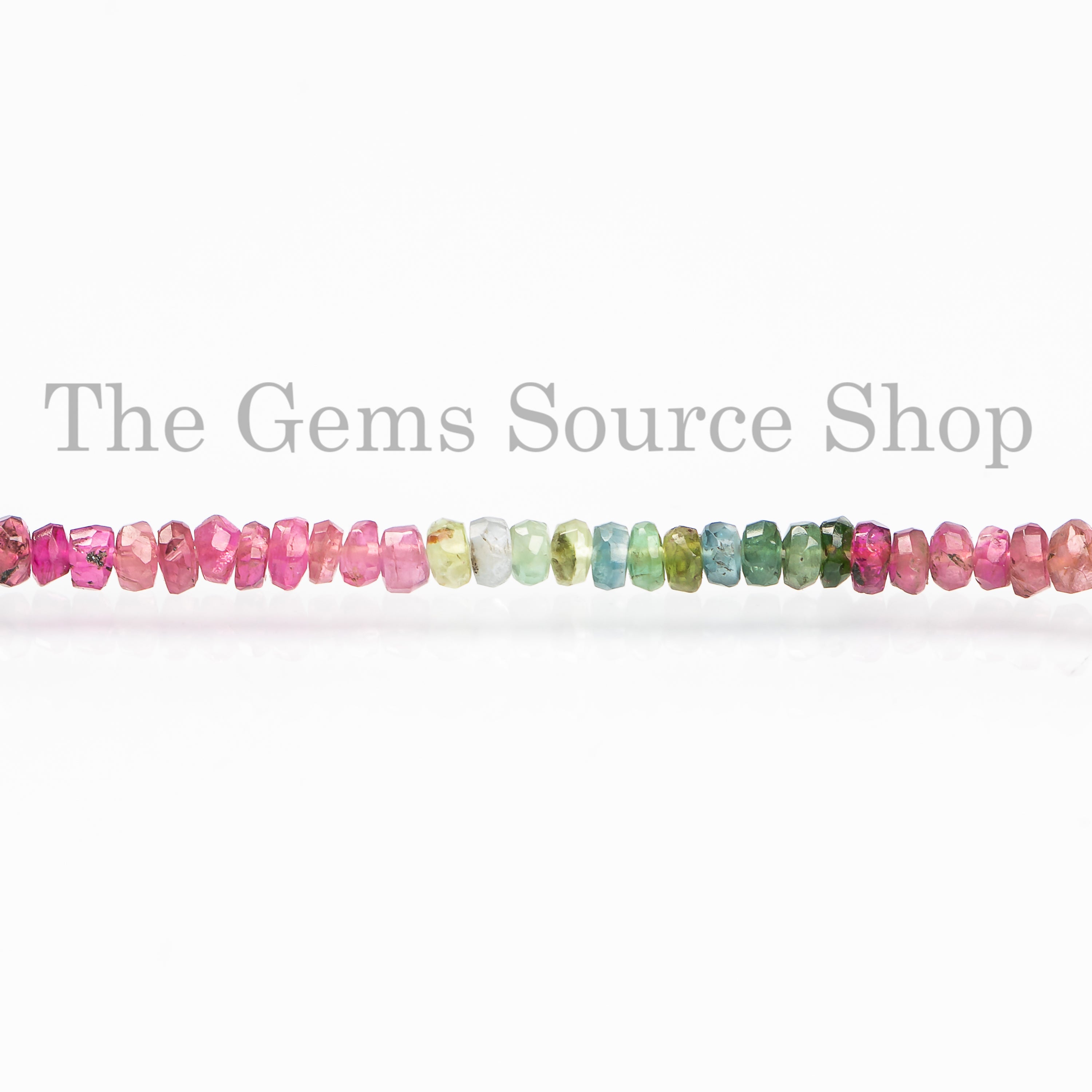 Wholesale Lot Of 3-3.5mm Multi Tourmaline Beads, Multi Tourmaline Faceted Beads, Tourmaline Rondelle Shape Beads