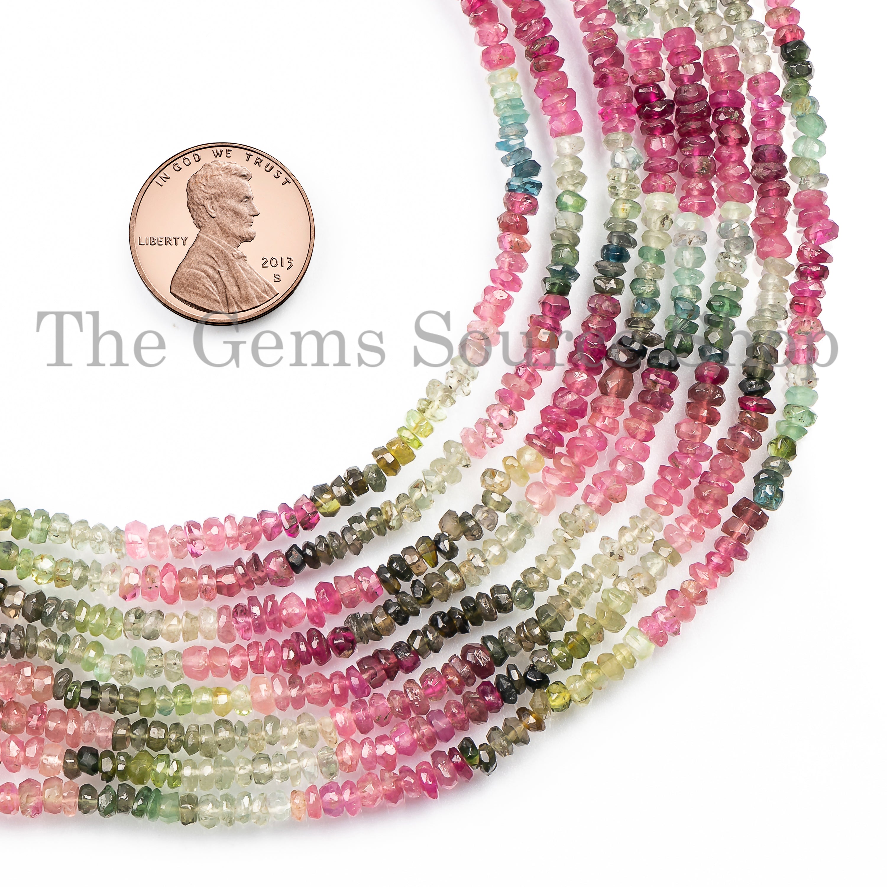 Wholesale Lot Of 3.5mm Multi Tourmaline Beads, Multi Tourmaline Faceted Beads, Tourmaline Rondelle Shape Beads, Gemstone Beads For Necklace
