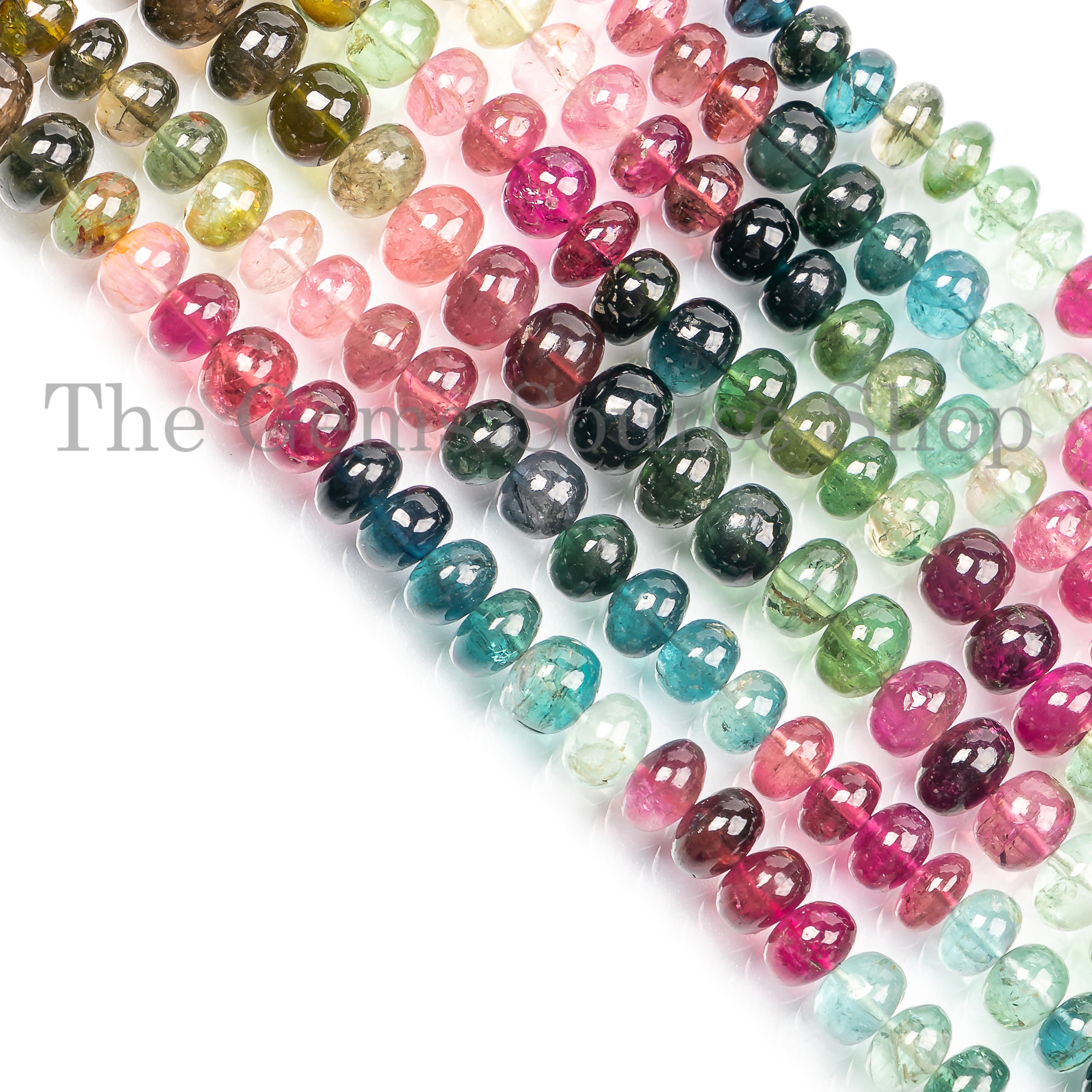 Multi Tourmaline Plain Rondelle Shape Gemstone Beads, Beads For Jewelry Making