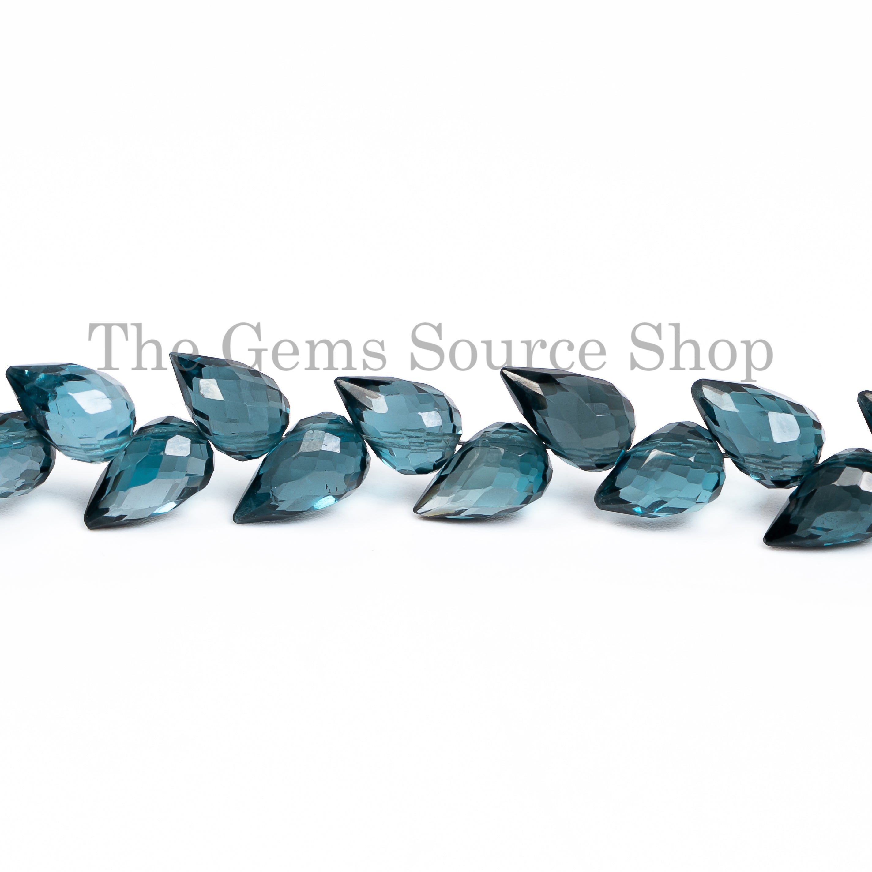 London Blue Topaz Faceted Side Drill Drops Drop Beads TGS-4909