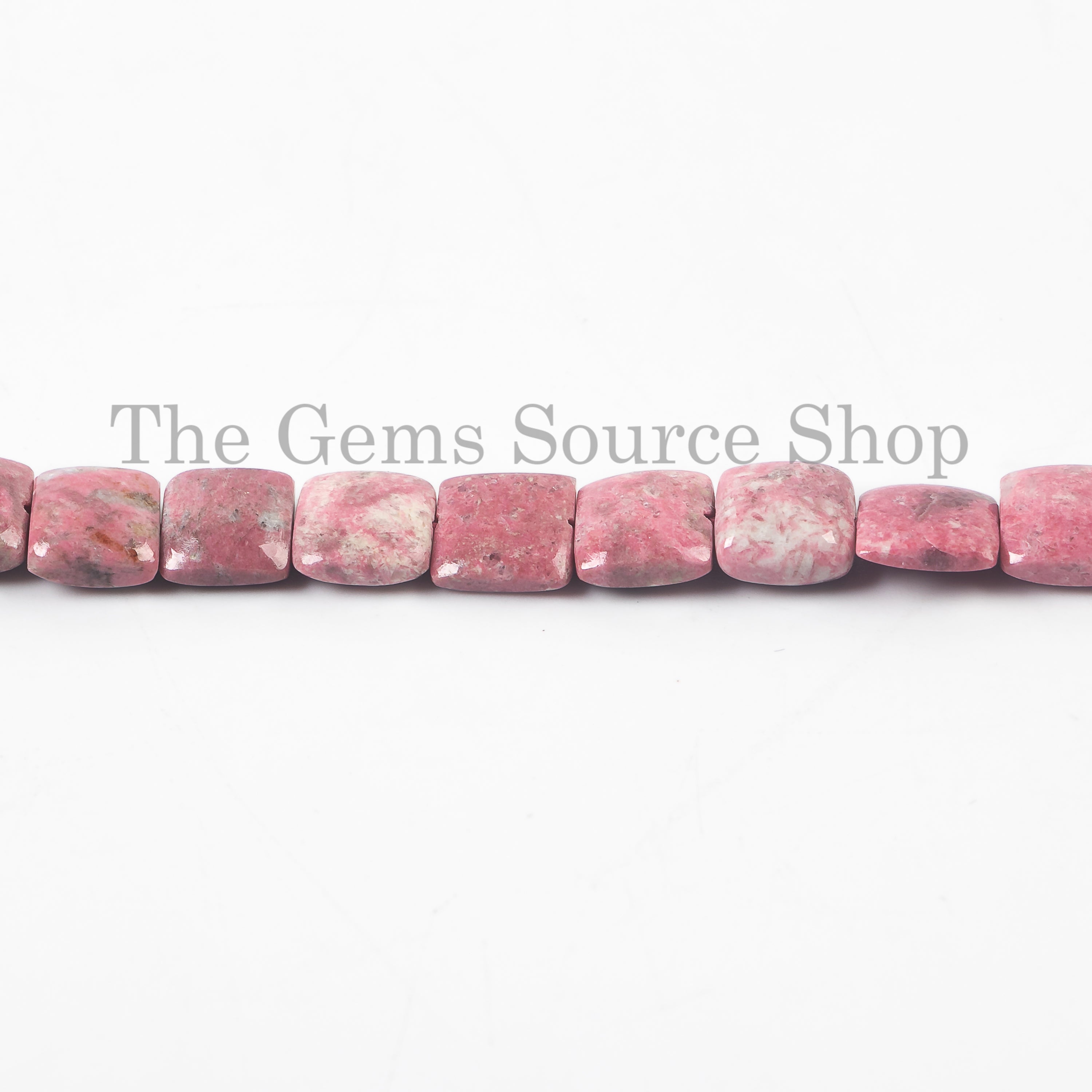 Natural Thulite Smooth Long Cushion Gemstone Beads