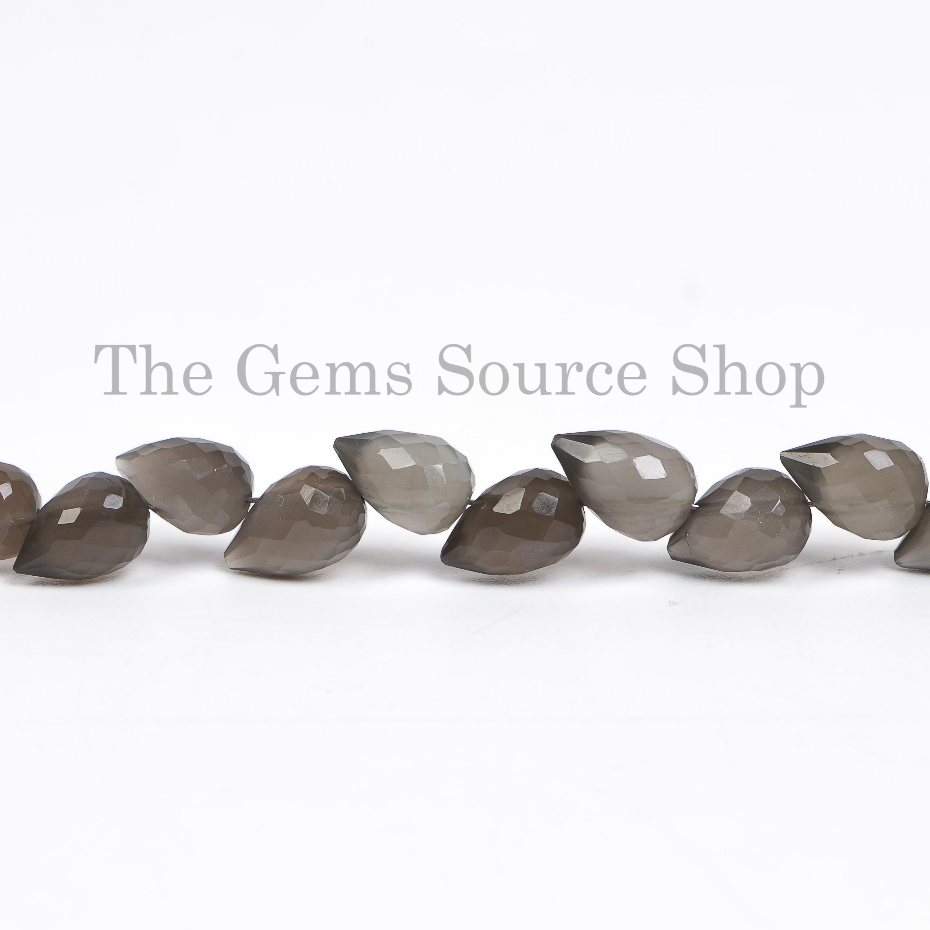New Arrival Grey Moonstone Briolette Drops Shape Beads TGS-4906