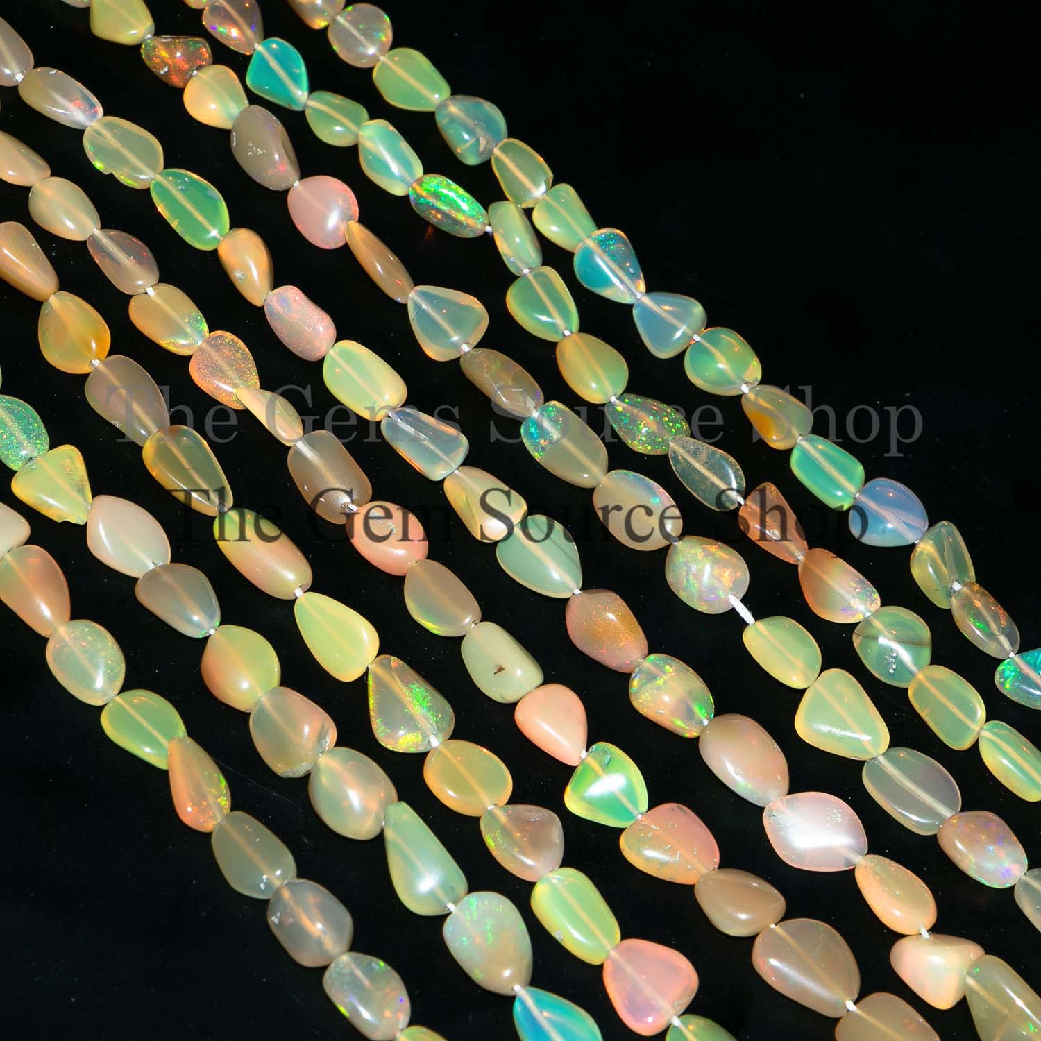 Natural Ethiopian Opal Smooth Nugget Beads For Jewelry TGS-2176
