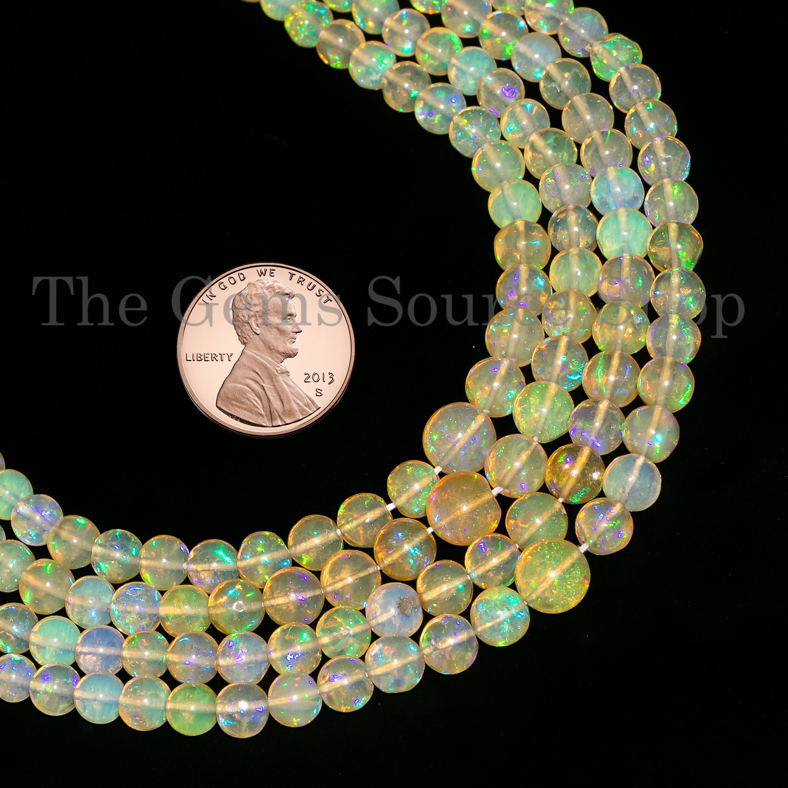 Natural Ethiopian Opal Smooth Round Shape Beads TGS-3919