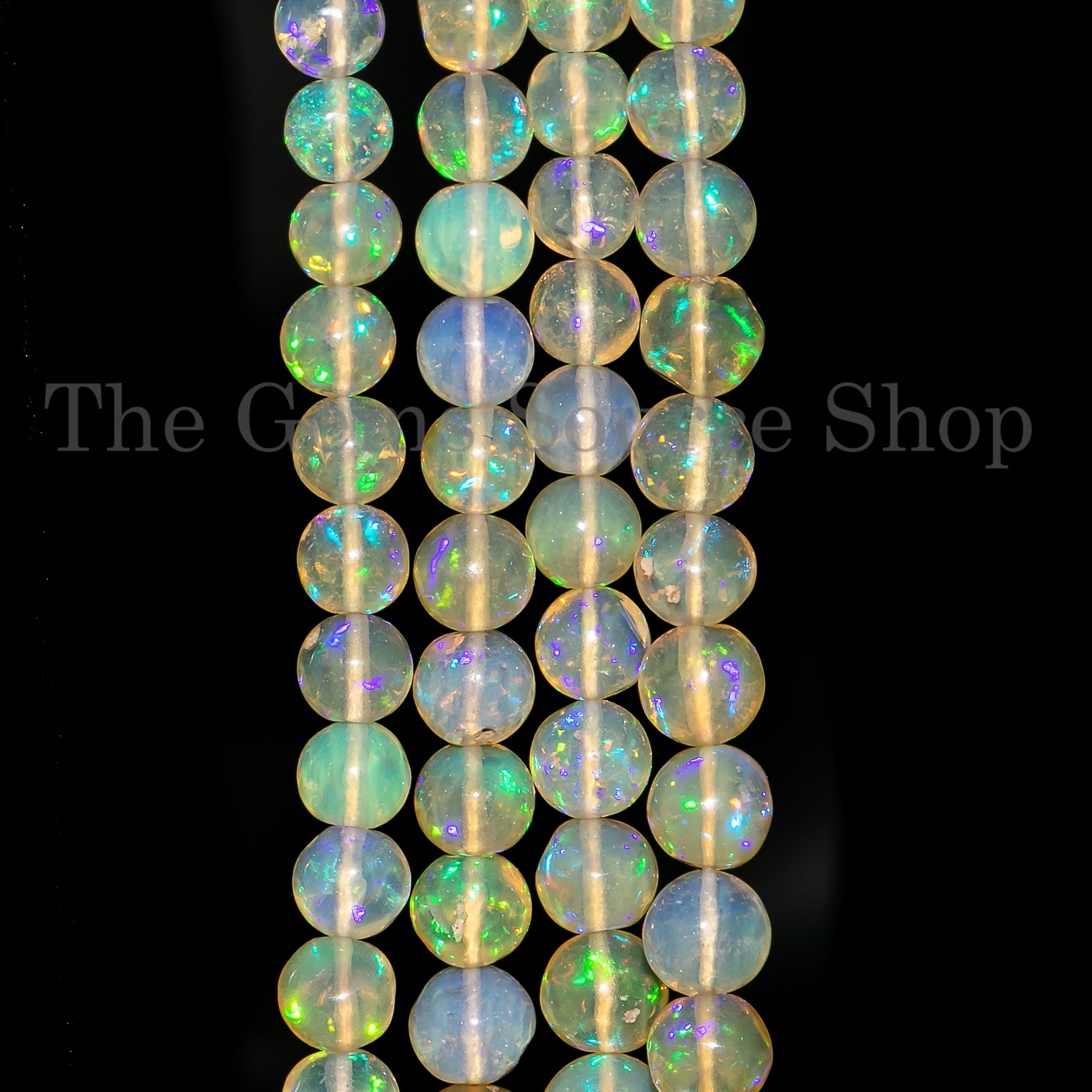 Natural Ethiopian Opal Smooth Round Shape Beads TGS-3919
