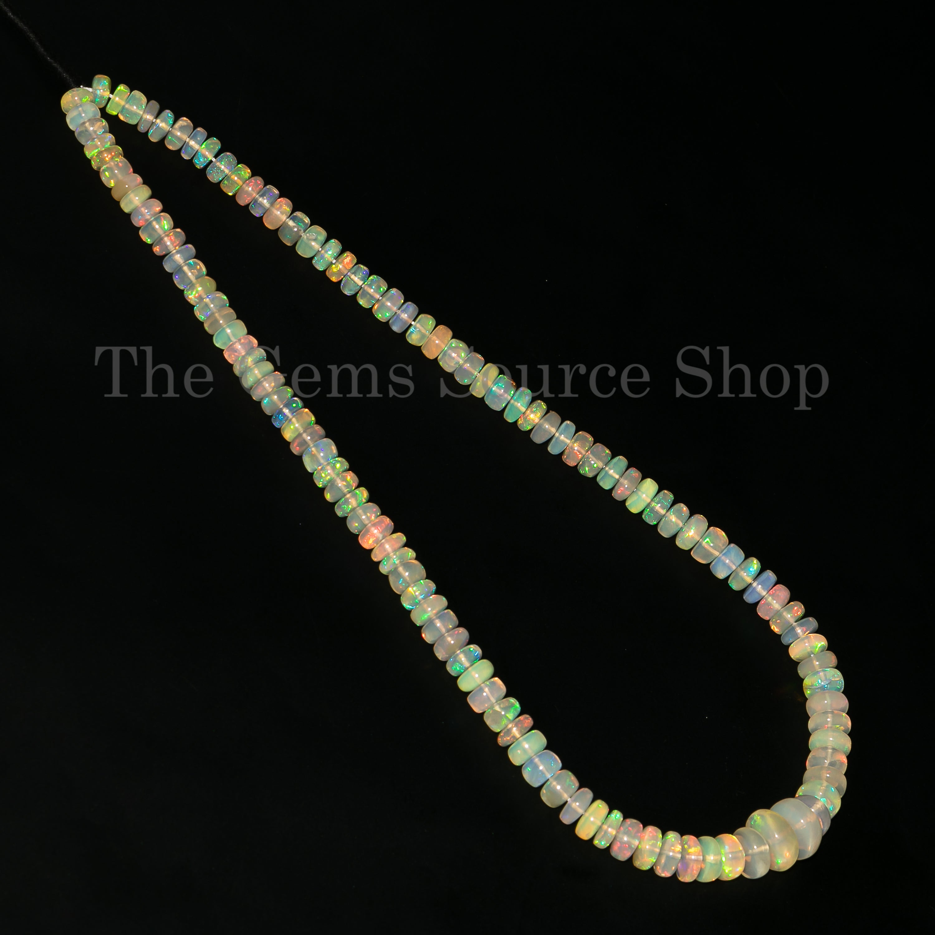 Natural Ethiopian Opal Smooth Rondelle Shape Beads, Plain Opal Beads