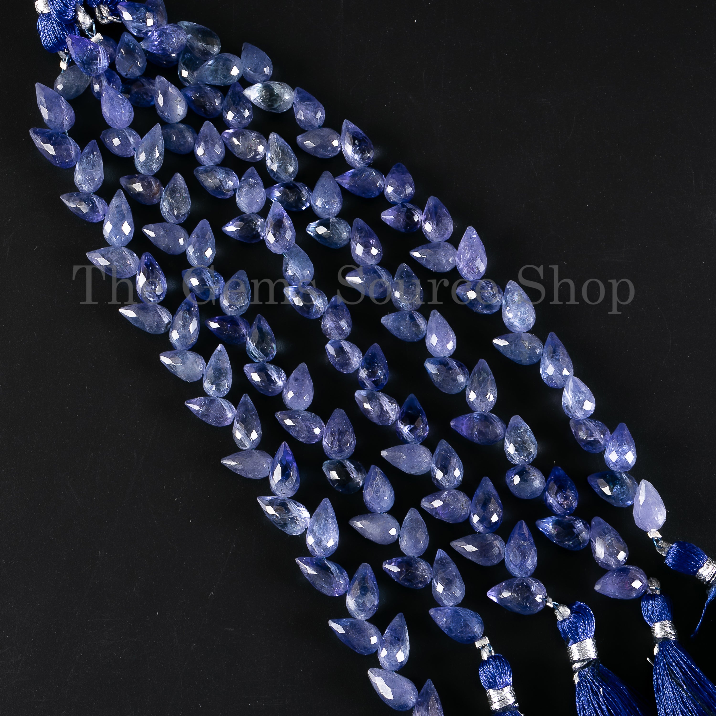 Tanzanite Faceted Side Drill Drops Shape Beads TGS-4914