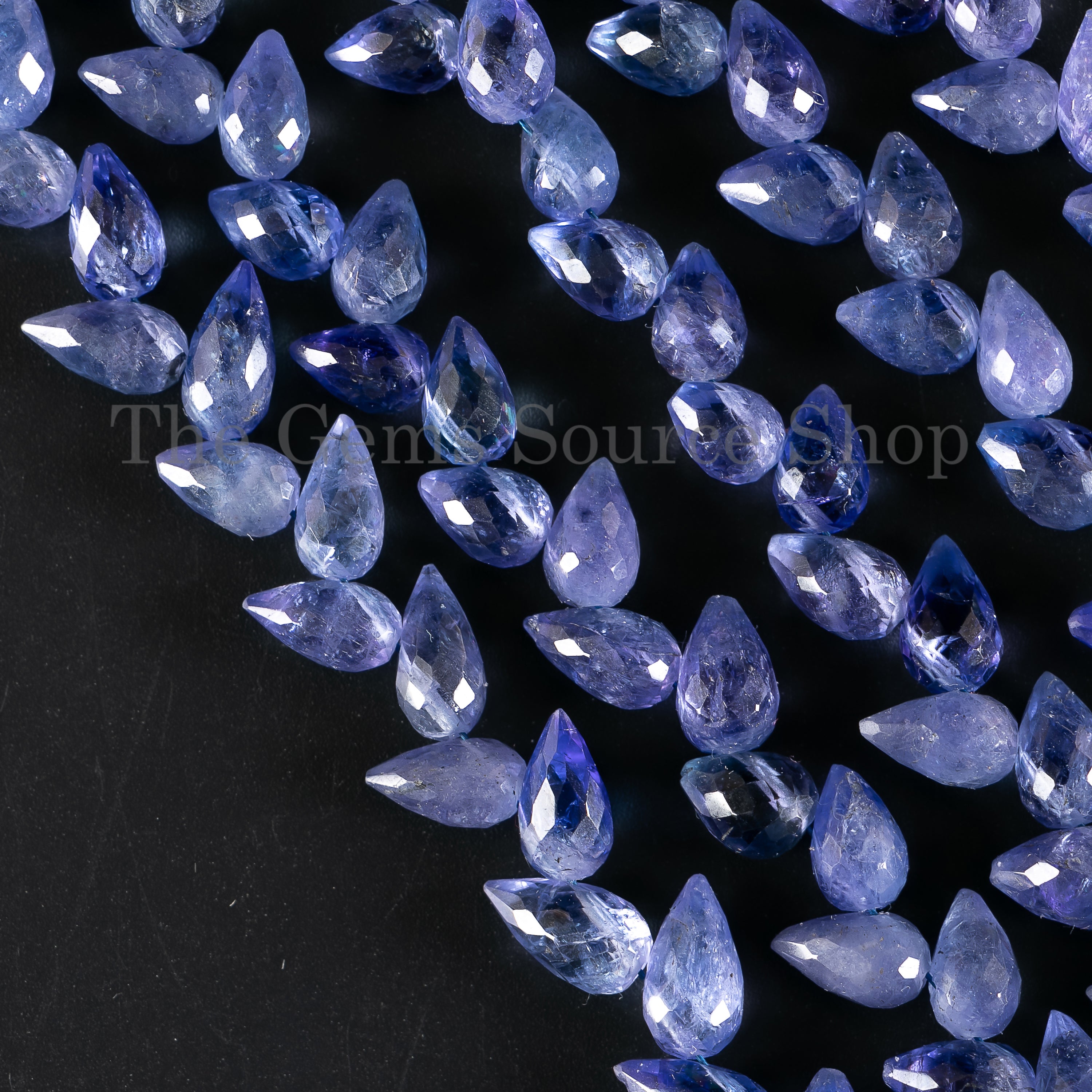 Tanzanite Faceted Side Drill Drops Shape Beads TGS-4914