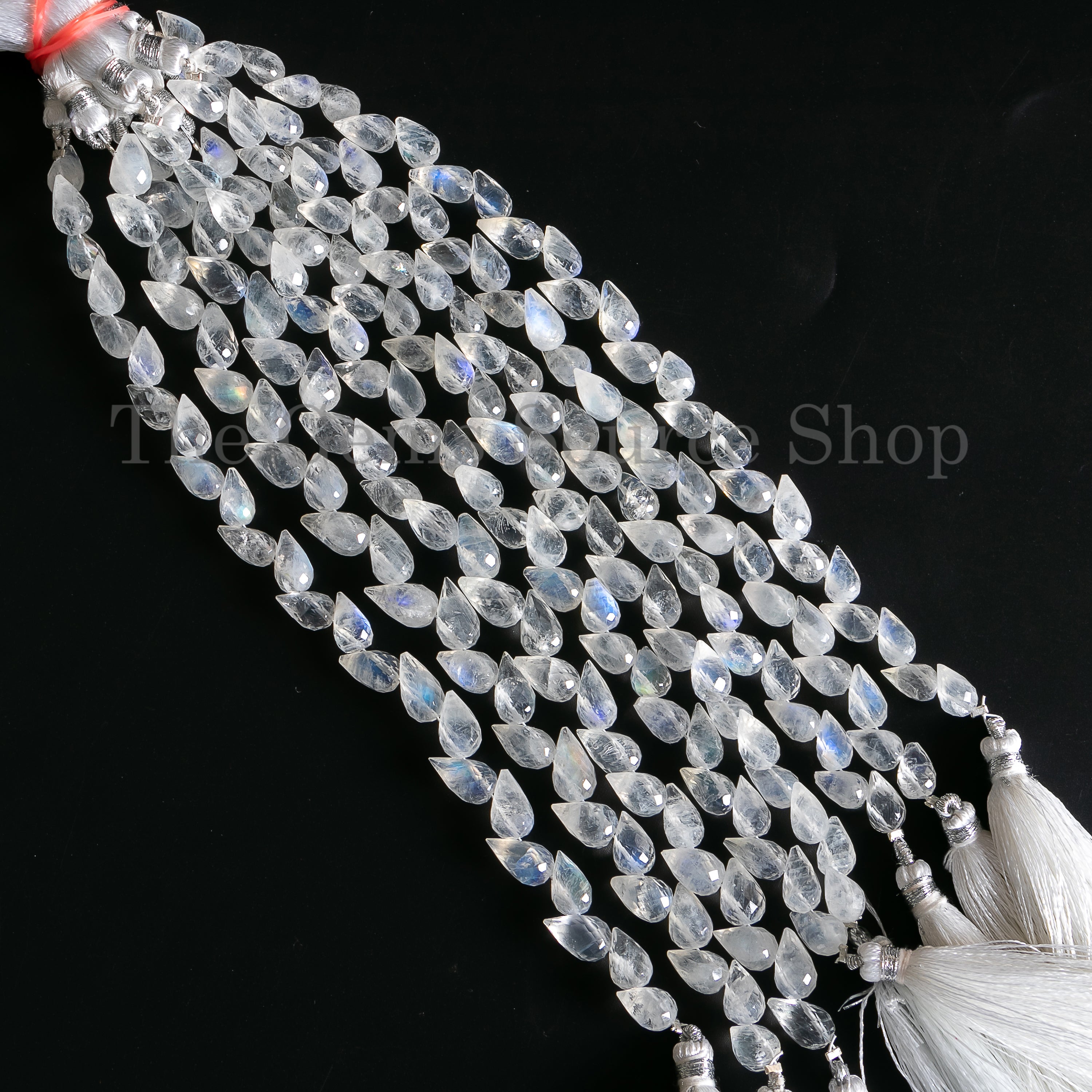 Rainbow Moonstone Faceted Drops Shape Beads  TGS-4915