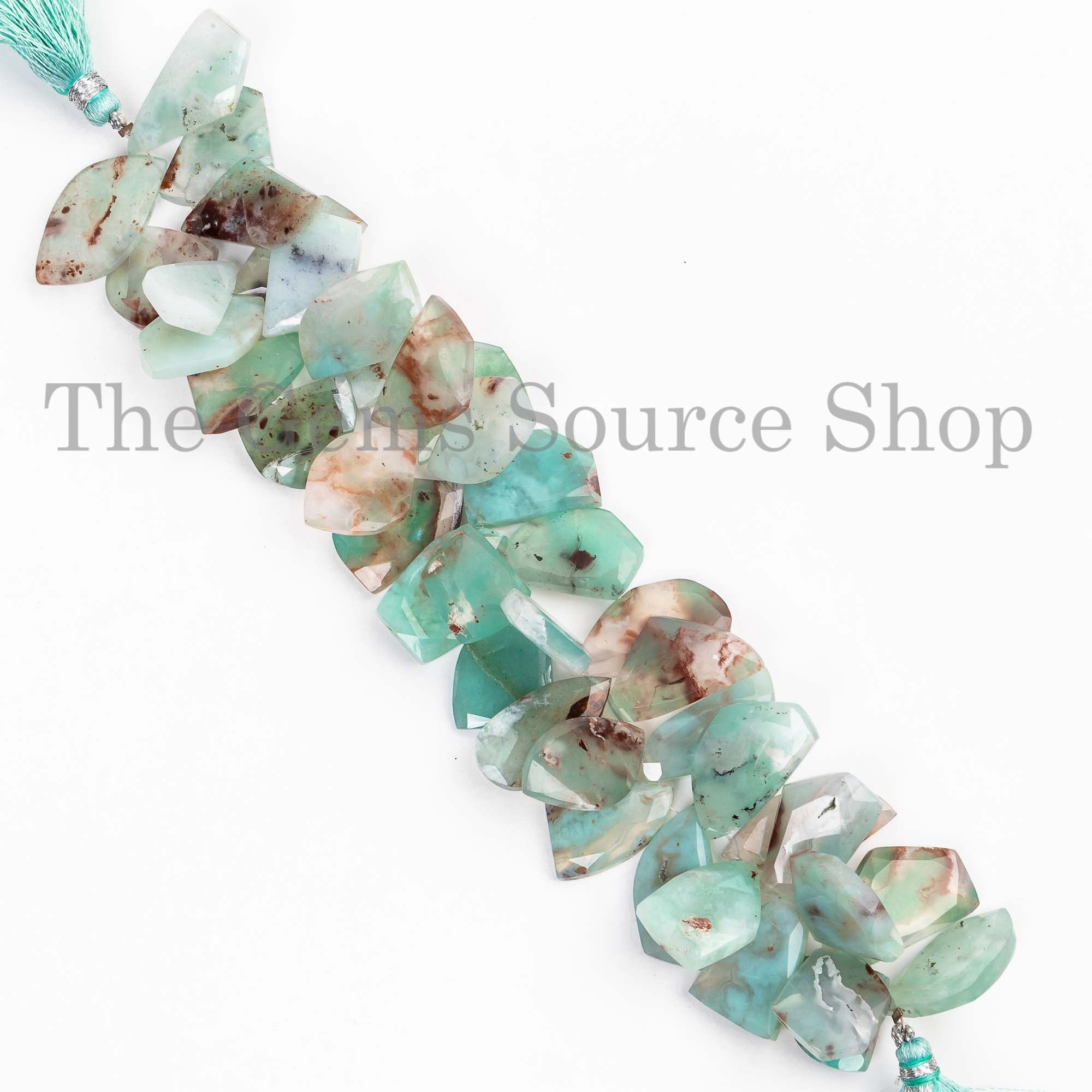 Aqua Chalcedony Faceted Beads, Faceted Flat Nuggets, Chalcedony Nugget Beads, Wholesale Beads