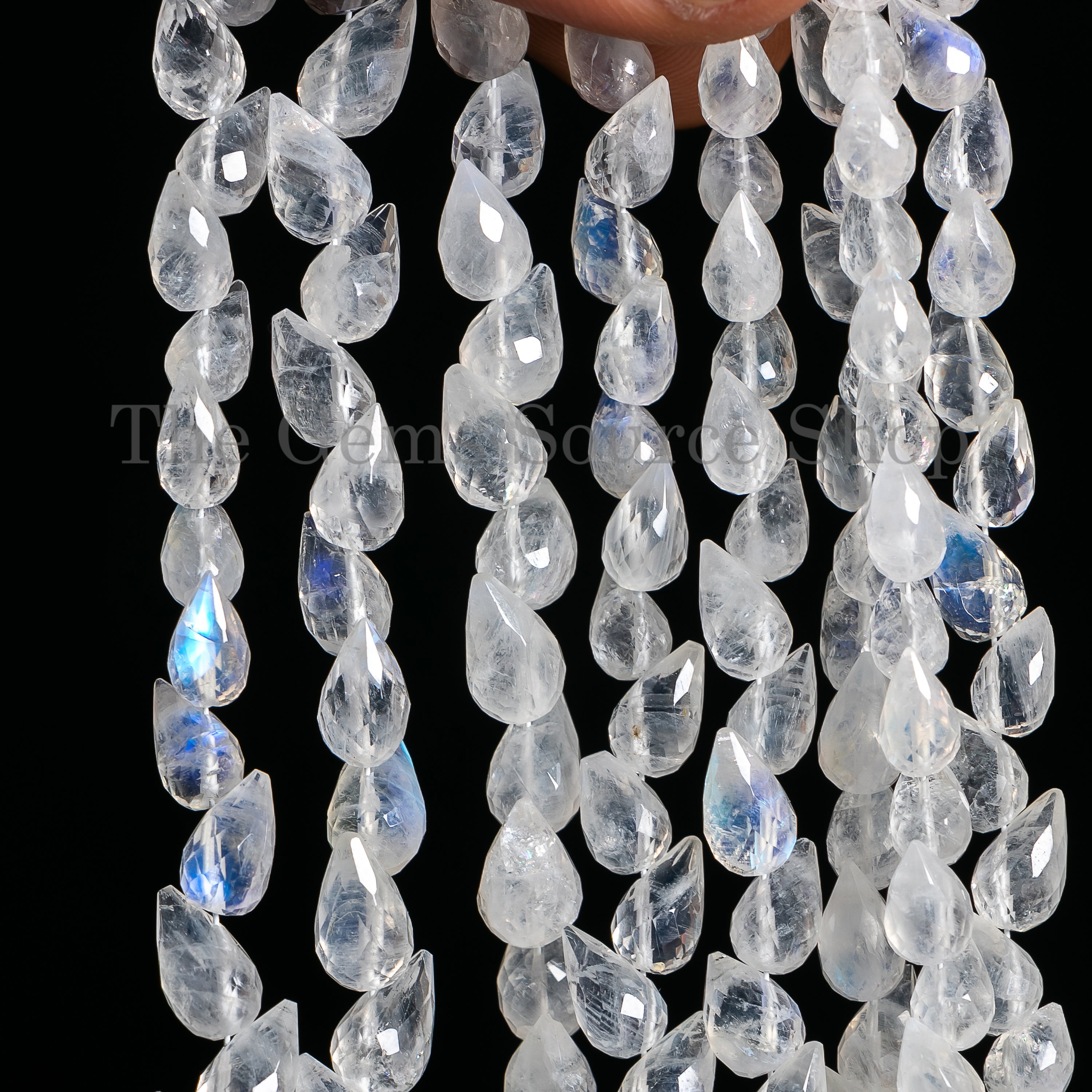 Rainbow Moonstone Faceted Drops Shape Beads  TGS-4915