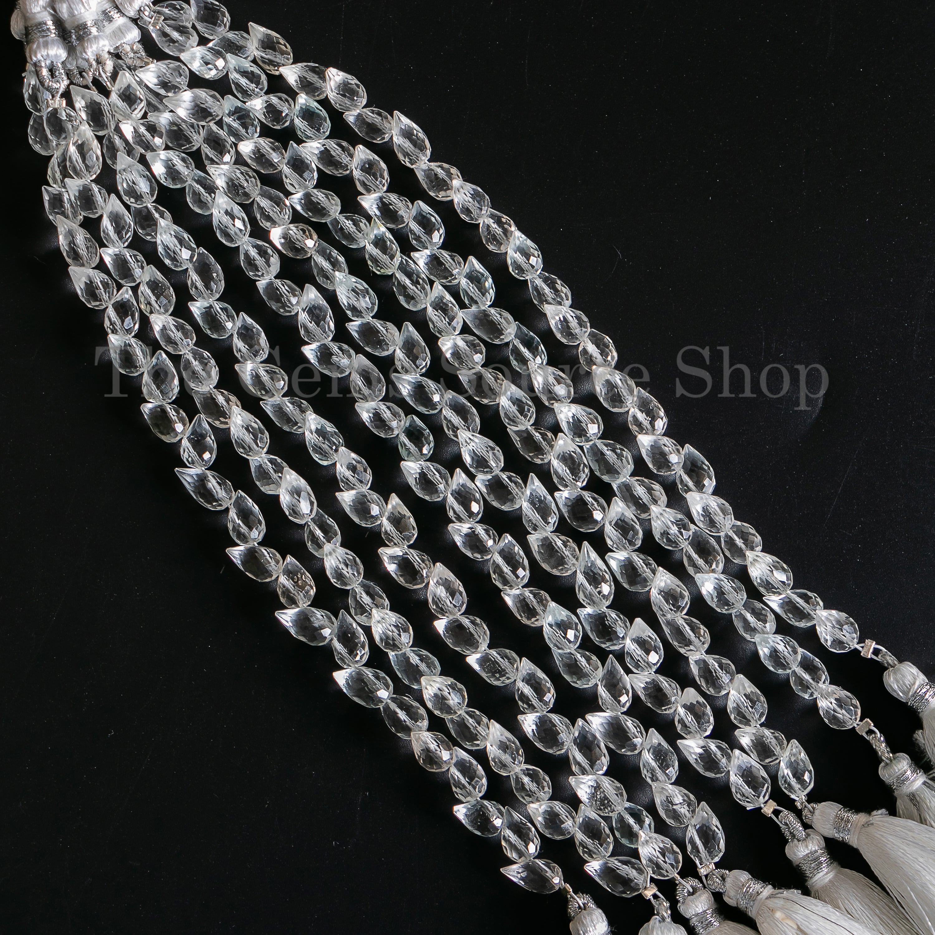 4x5-5x6 mm White Topaz Side Drill Drops Gemstone Beads TGS-4910