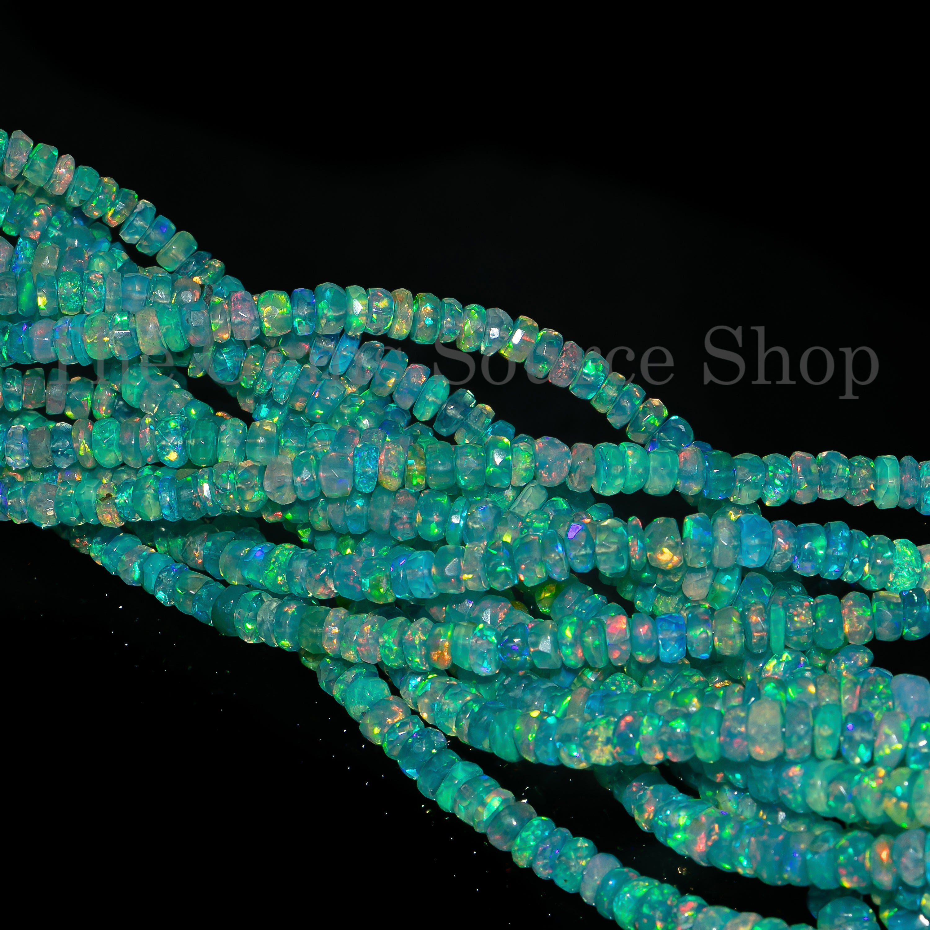 Top Quality Light Color Paraiba Opal 3.75-5mm Faceted Rondelle Beads, Paraiba Opal Rondelle Beads, Opal Faceted Beads, Natural Paraiba Opal