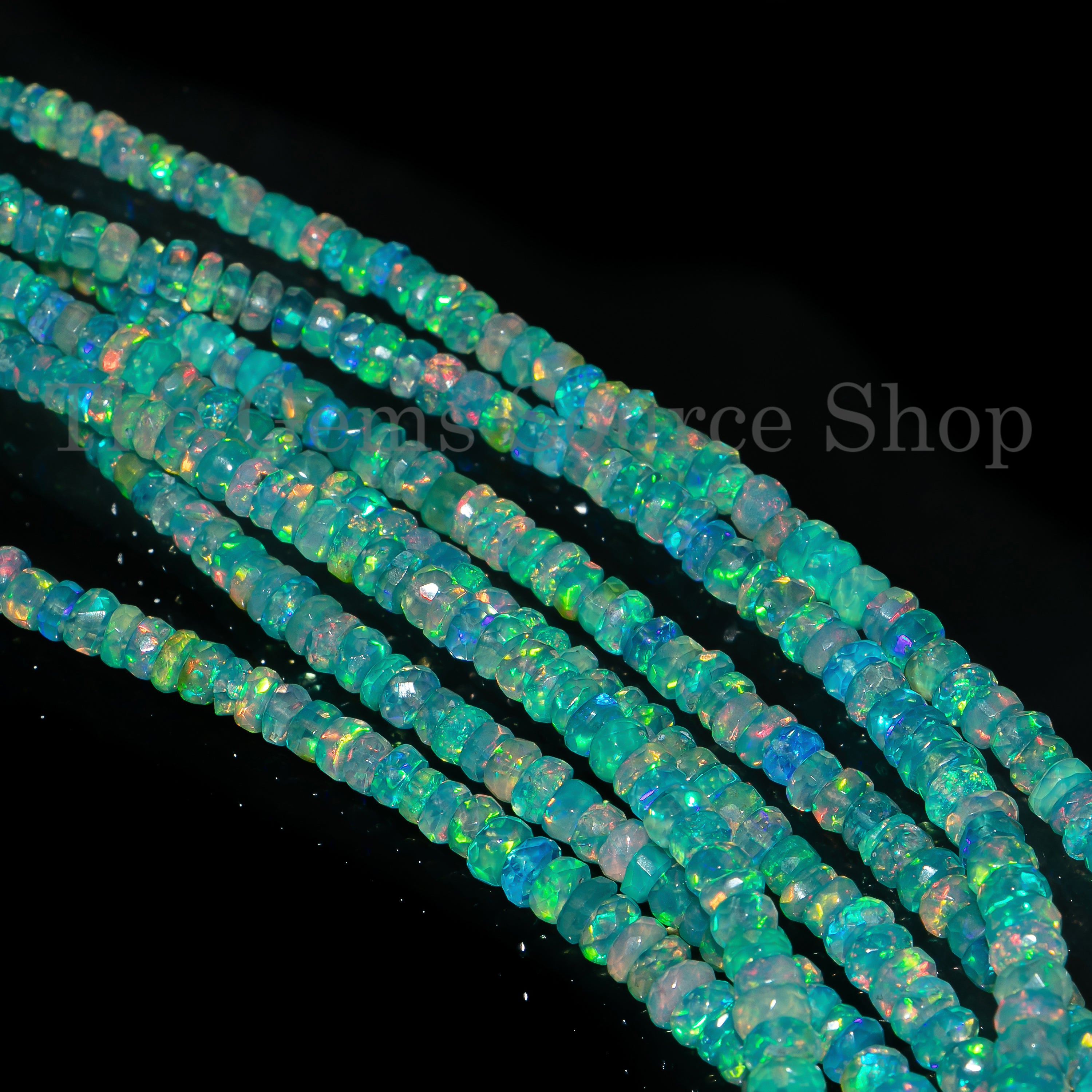 Top Quality Light Color Paraiba Opal 3.75-5mm Faceted Rondelle Beads, Paraiba Opal Rondelle Beads, Opal Faceted Beads, Natural Paraiba Opal