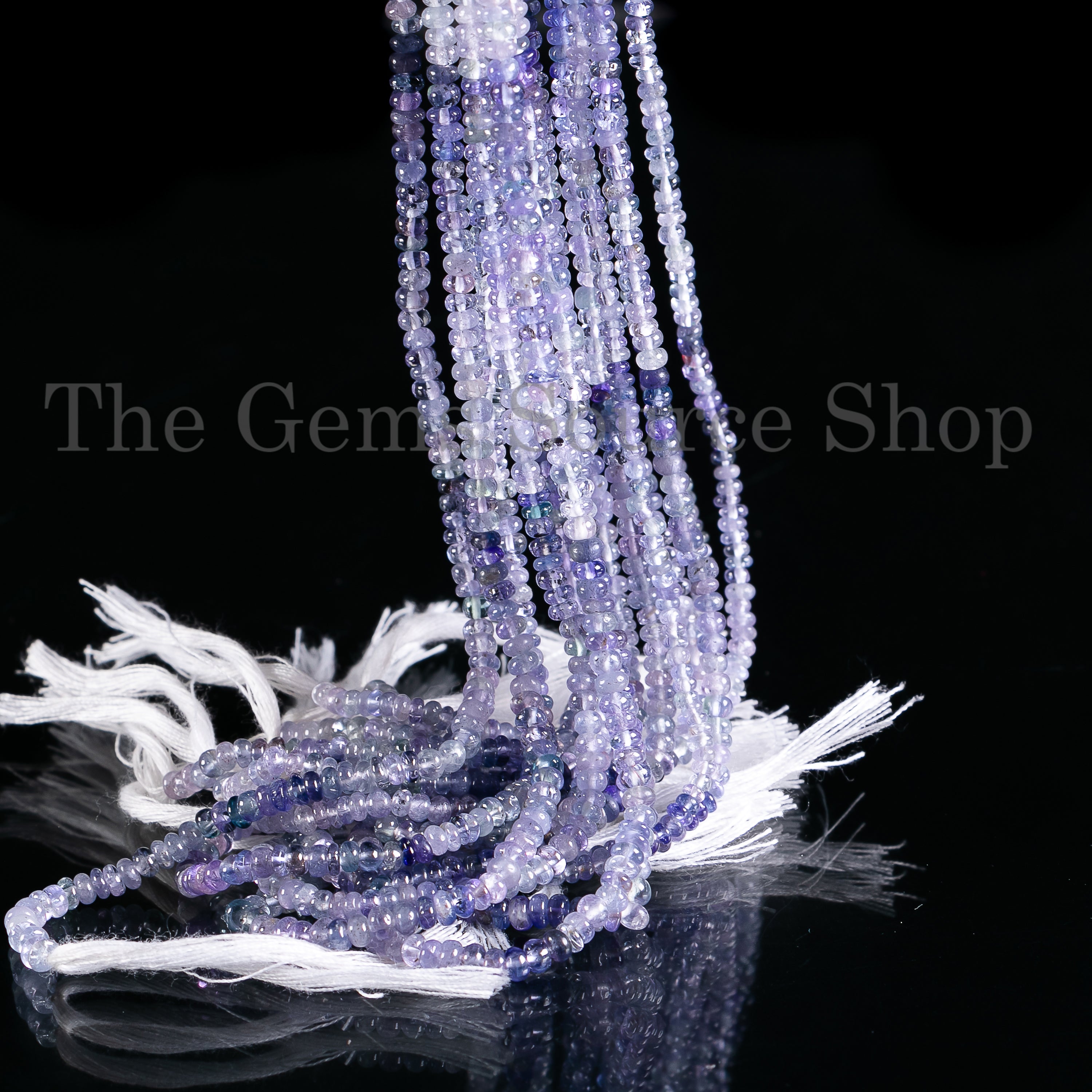 2.5-3.5mm Shaded Tanzanite Smooth Rondelle Shape Gemstone Jewelry Beads TGS-4047