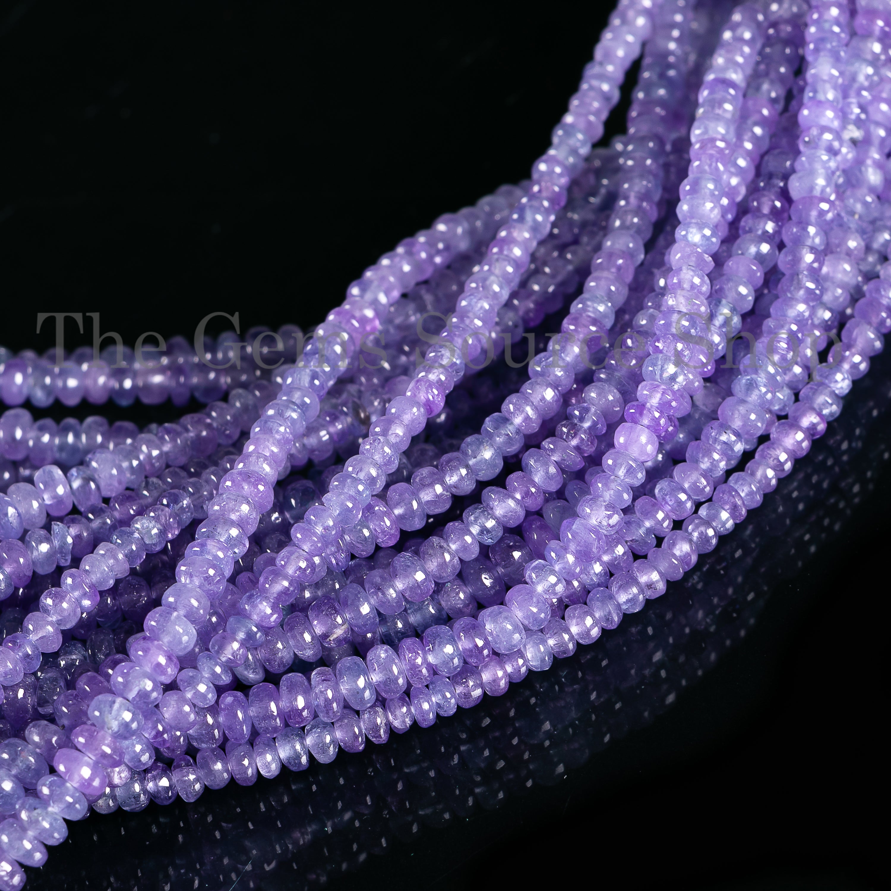 Tanzanite Smooth Rondelle Beads, 3-5.5mm Tanzanite Rondelle Beads, Tanzanite Smooth Beads