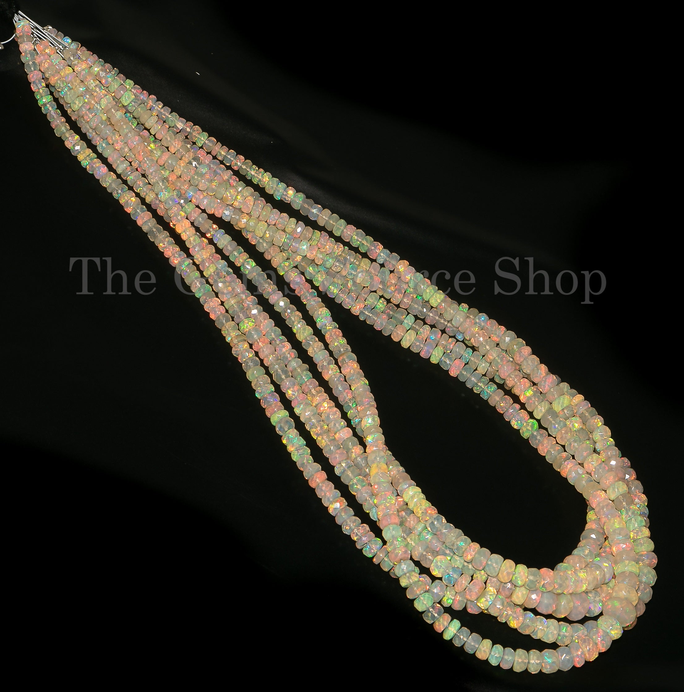 4-6 mm Natural Ethiopian Opal Beads, Opal Faceted Rondelle Beads  TGS-4542