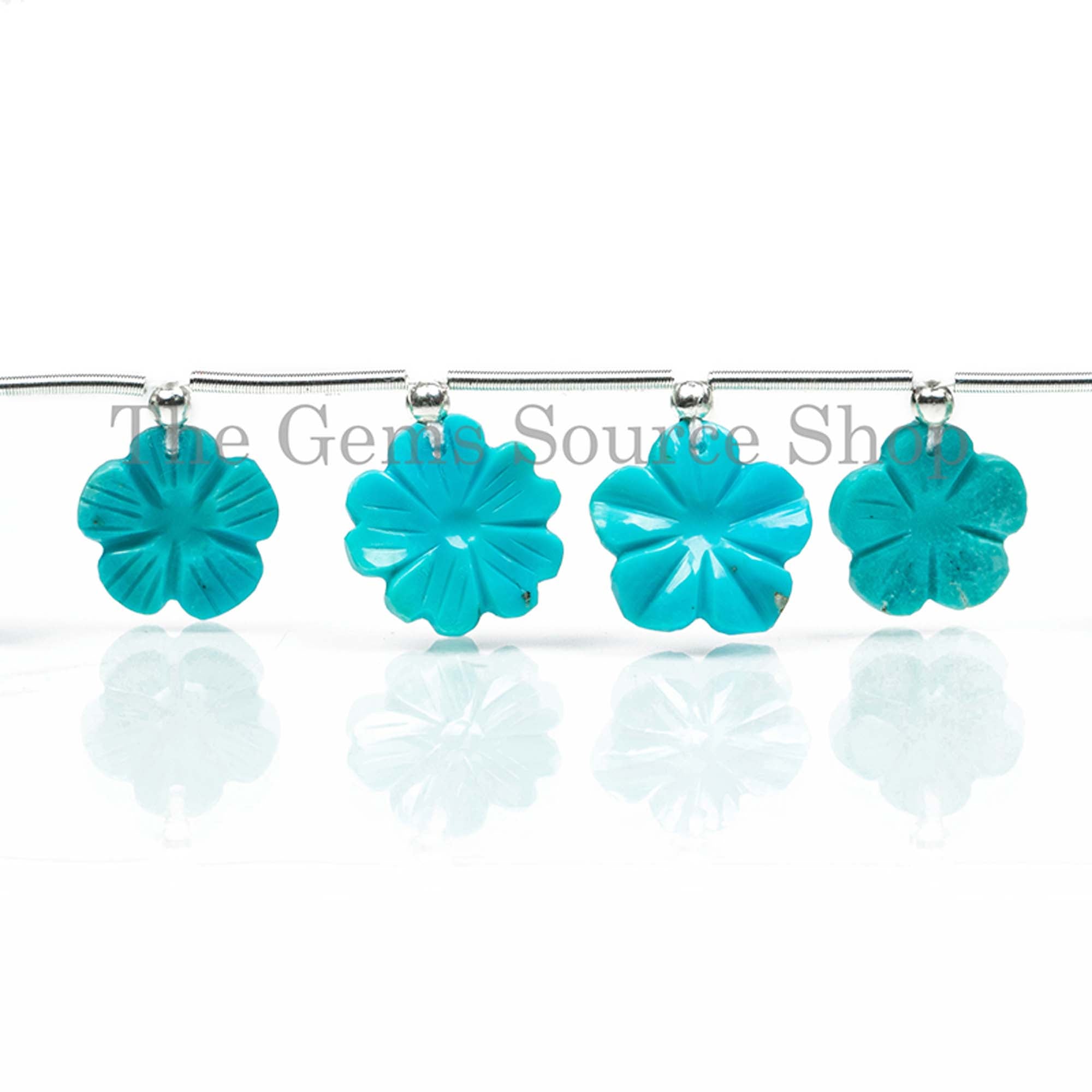 9-13mm Turquoise Flower Carving Beads, Turquoise Fancy Beads, Carving Beads, Turquoise Beads