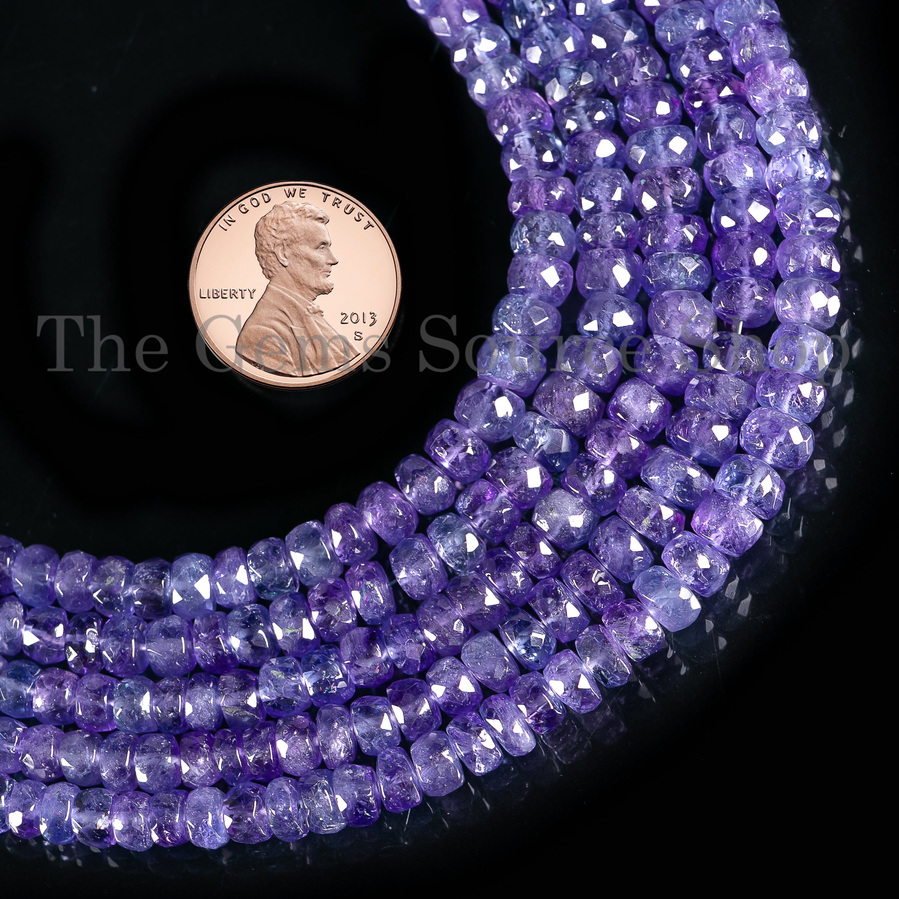 3.5-6mm Natural Tanzanite Faceted Beads, Tanzanite Rondelle Shape Beads, Tanzanite Beads, Tanzanite Briolettes Beads,Tanzanite Gemstone