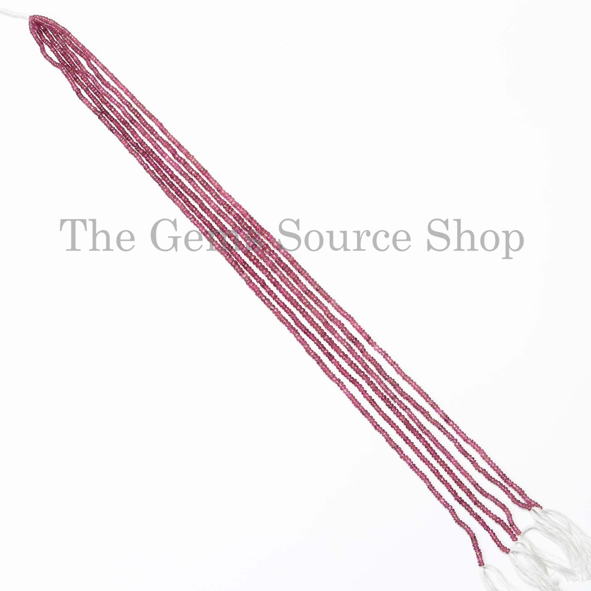 New Arrival 3-3.5mm Rubellite Tourmaline Faceted Rondelle Beads, Rubellite Faceted Beads