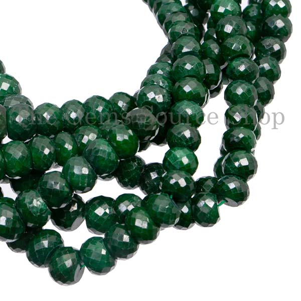 Big size Emerald Faceted Rondelle Beads, Gemstone Beads, Emerald Wholesale Beads