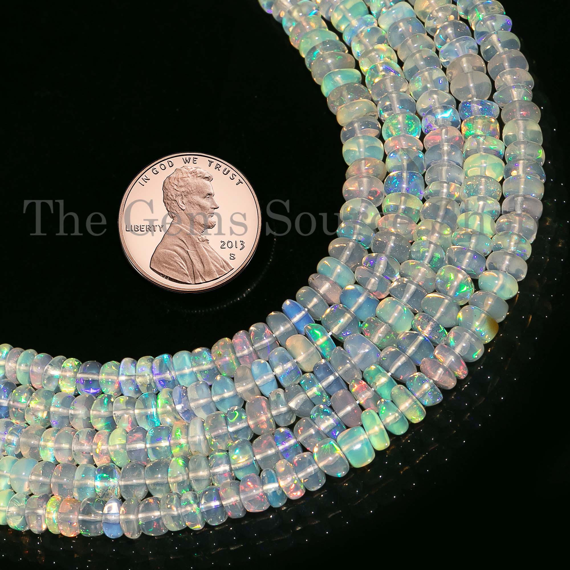 Natural Ethiopian Opal 4-5mm Smooth Rondelle, Fire Opal Beads, Opal Smooth Beads, Opal Rondelle Beads, Strand Beads