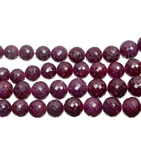 Big Size Ruby Faceted Round Beads, Gemstone Beads, Wholesale Beads, Ruby Beads