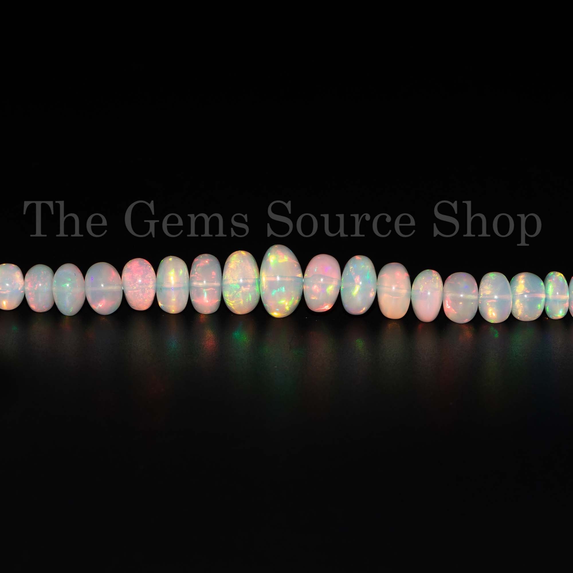 Genuine Natural Ethiopian Opal Necklace, Top Quality Opal Necklace, 4.50-11mm Gemstone Beaded Necklace, Smooth Rondelle Necklace, Opal Beads