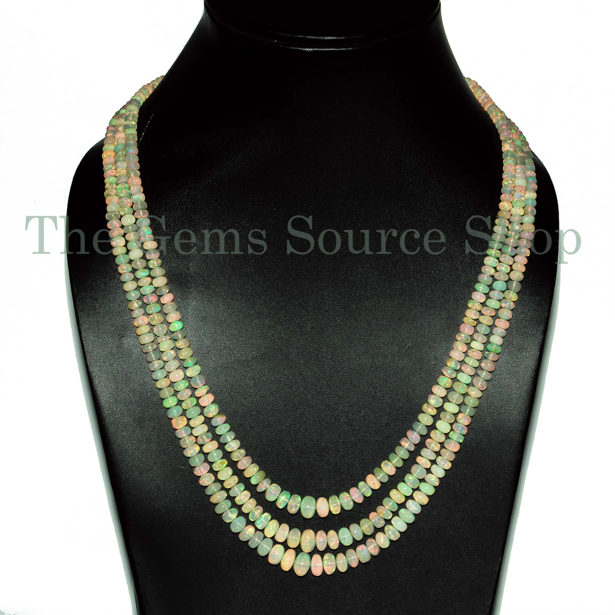 4.5-8 mm Natural Ethiopian Opal Necklace, Top Quality Ethiopian Opal Gemstone, Opal Beaded Necklace, Rondelle Necklace, Opal Necklace Beads