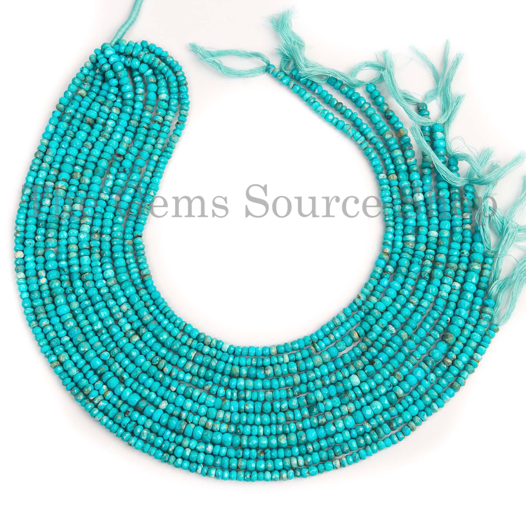 Sleeping Beauty Turquoise Beads, Turquoise Faceted Beads, Turquoise Rondelle Shape Beads, Wholesale Beads