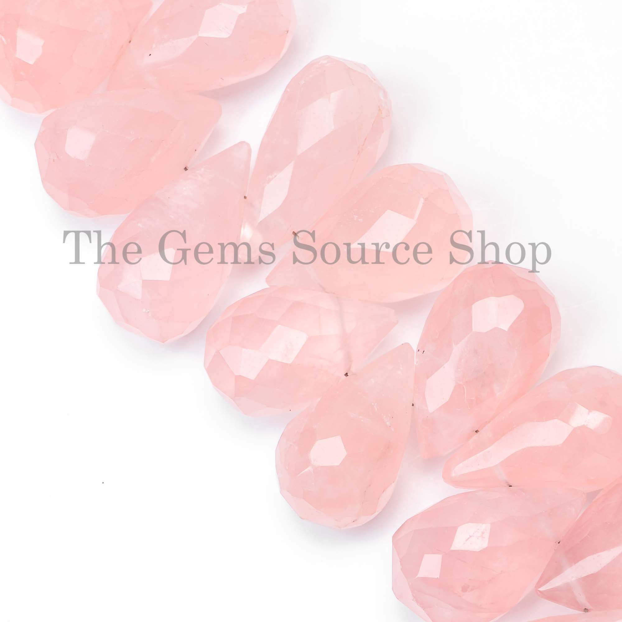 Big Size Rose Quartz Faceted Tear Drop Beads, Rose Quartz Beads, Drops Briolettes, Quartz Beads