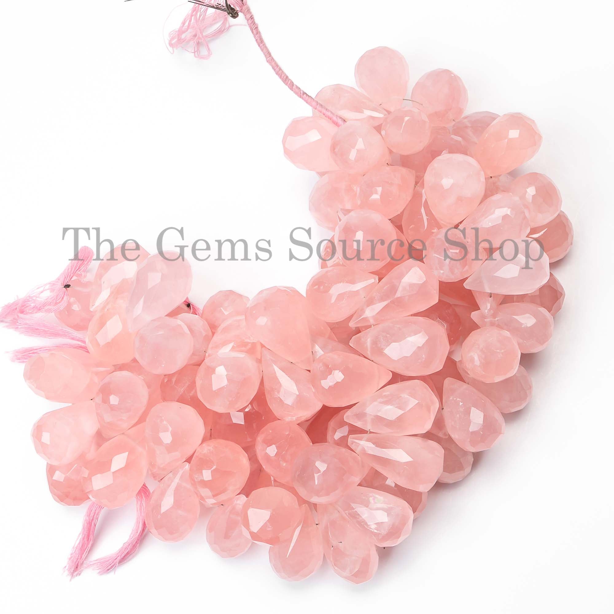 Big Size Rose Quartz Faceted Tear Drop Beads, Rose Quartz Beads, Drops Briolettes, Quartz Beads