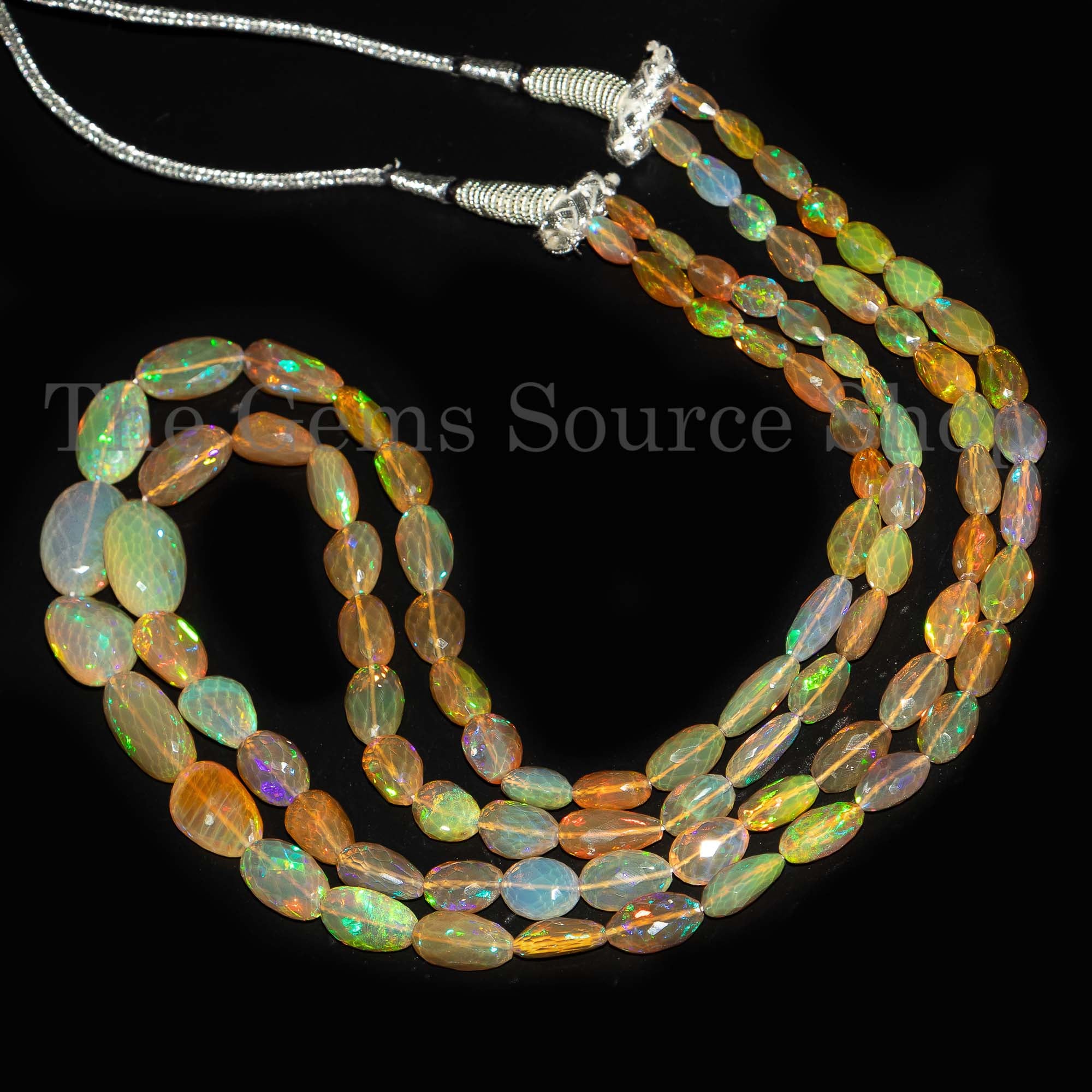 Top Quality Ethiopian Opal Necklace, 4x8-12x19 mm Opal Nugget Shape Necklace, Opal Faceted Necklace, Ethiopian Opal Beads, Opal Gemstone