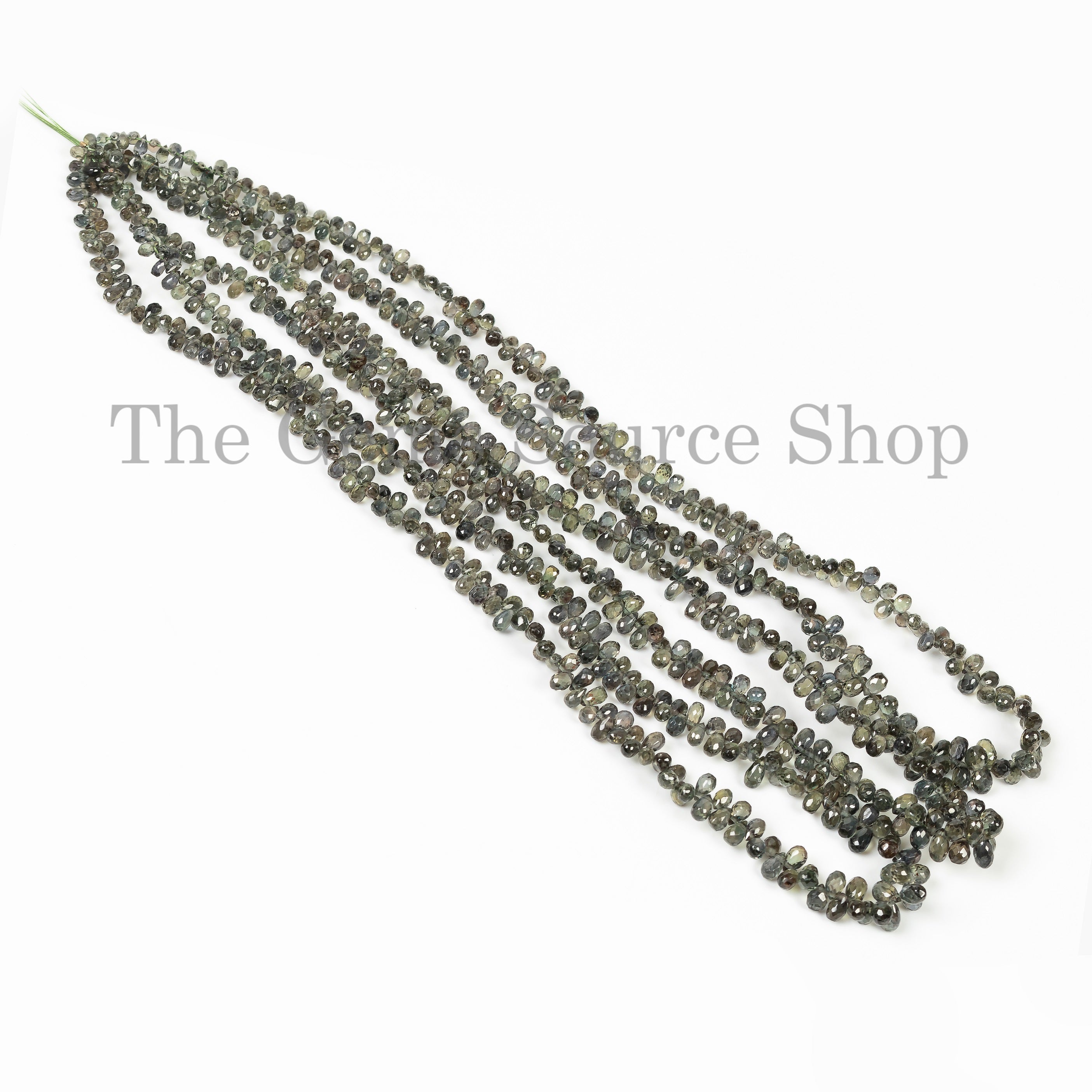 Alexandrite Sapphire Faceted Briolette Drops Beads TGS-4547