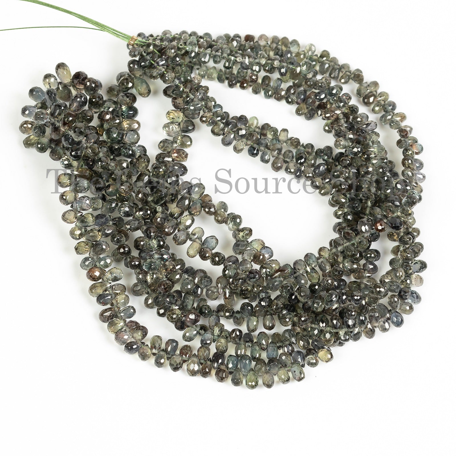Alexandrite Sapphire Faceted Briolette Drops Beads TGS-4547