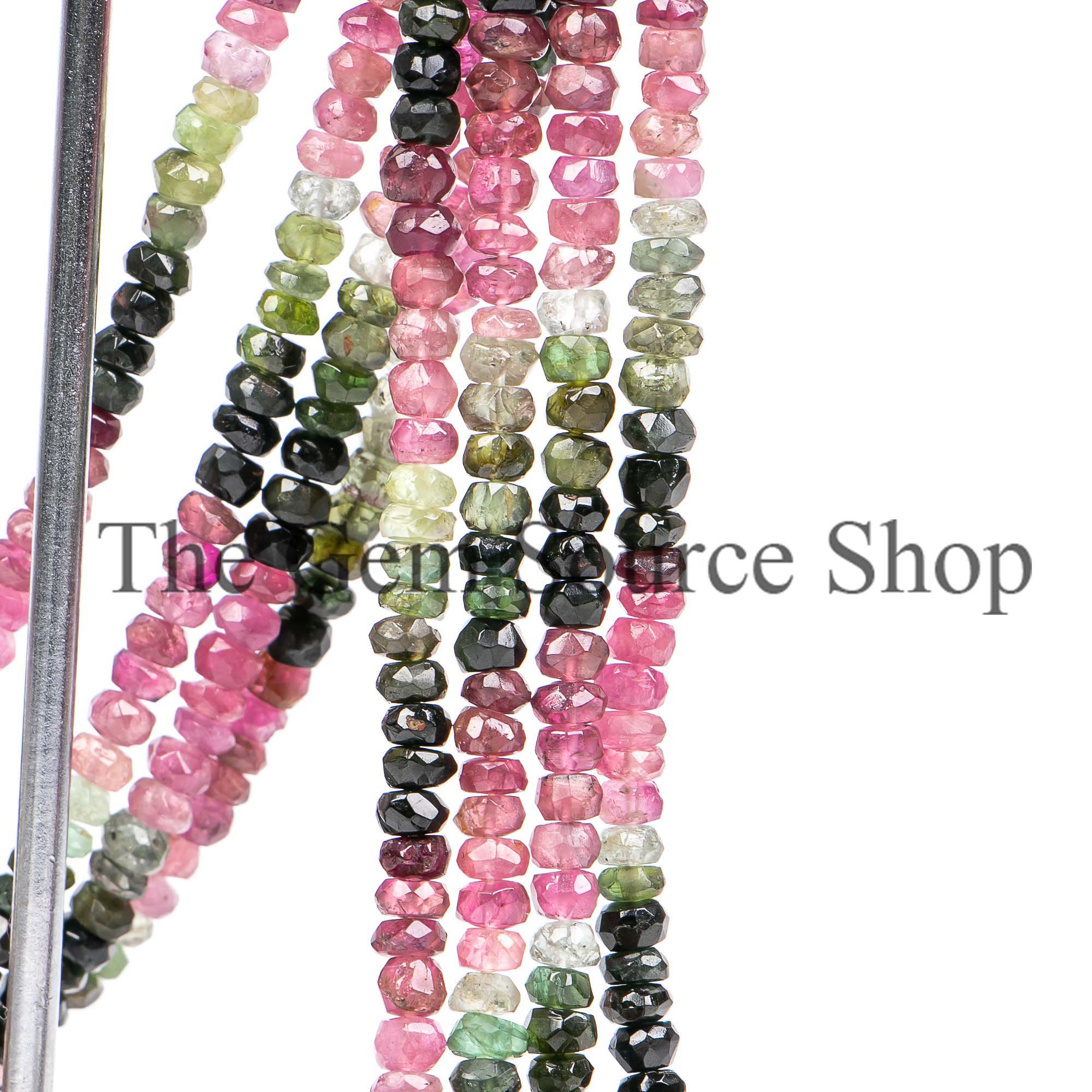 Natural Multi Tourmaline Beads, Tourmaline Faceted Beads, Tourmaline Rondelle Shape Beads