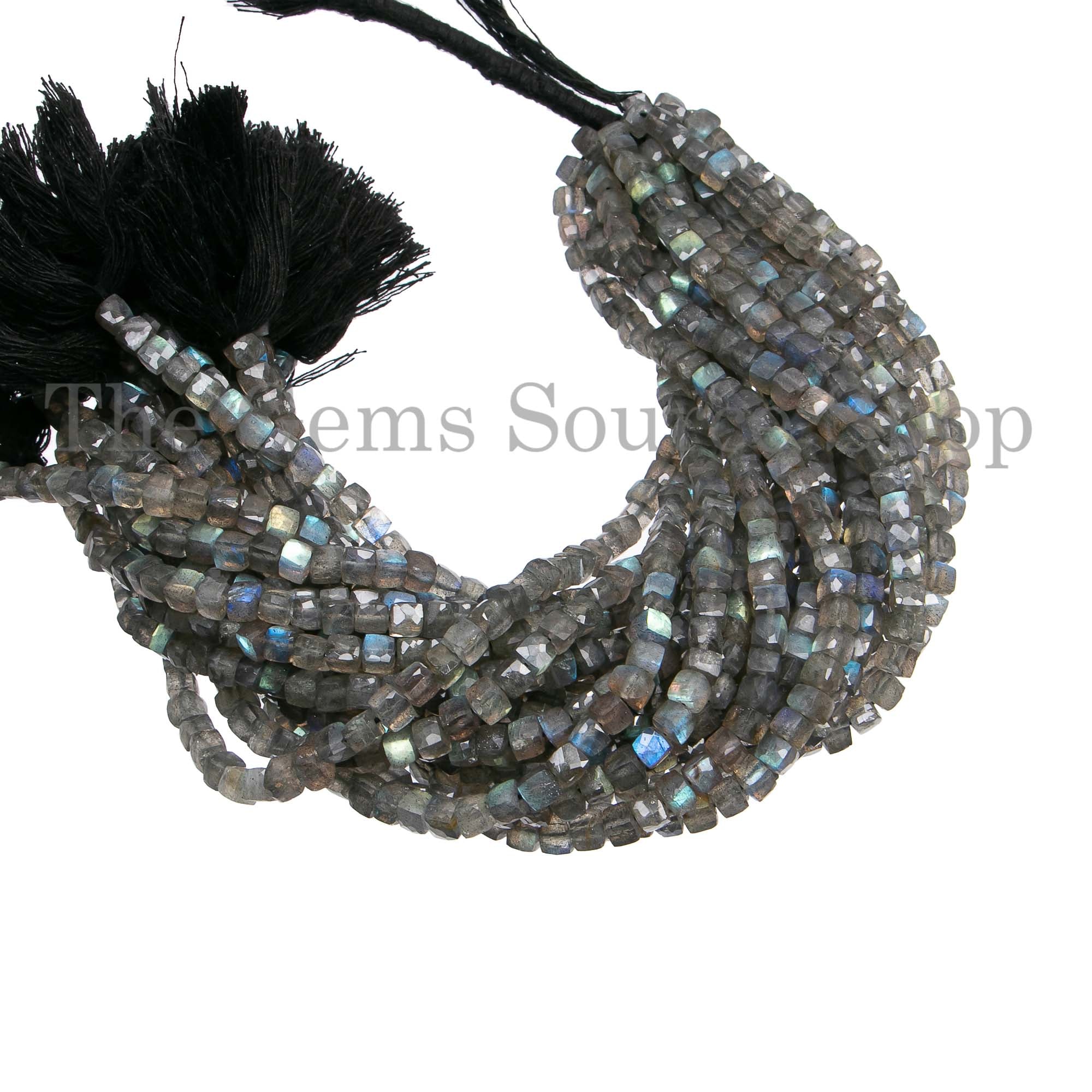 Natural Labradorite Beads, Labradorite Cube Shape Beads, Labradorite Faceted Box, Beads For Jewelry