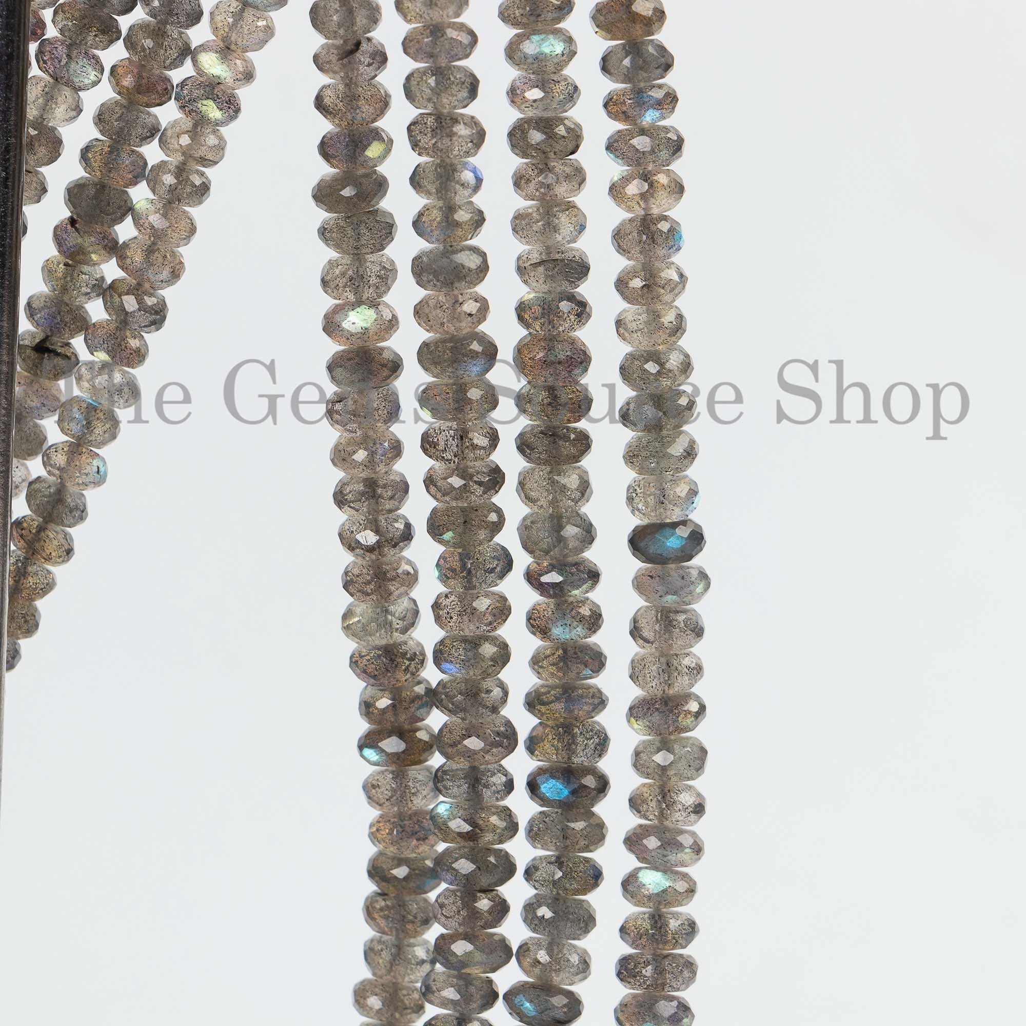 5-6mm Labradorite Faceted Rondelle Beads, Labradorite Beads, Labradorite Rondelle, Labradorite Beads, Labradorite Gemstone Strand