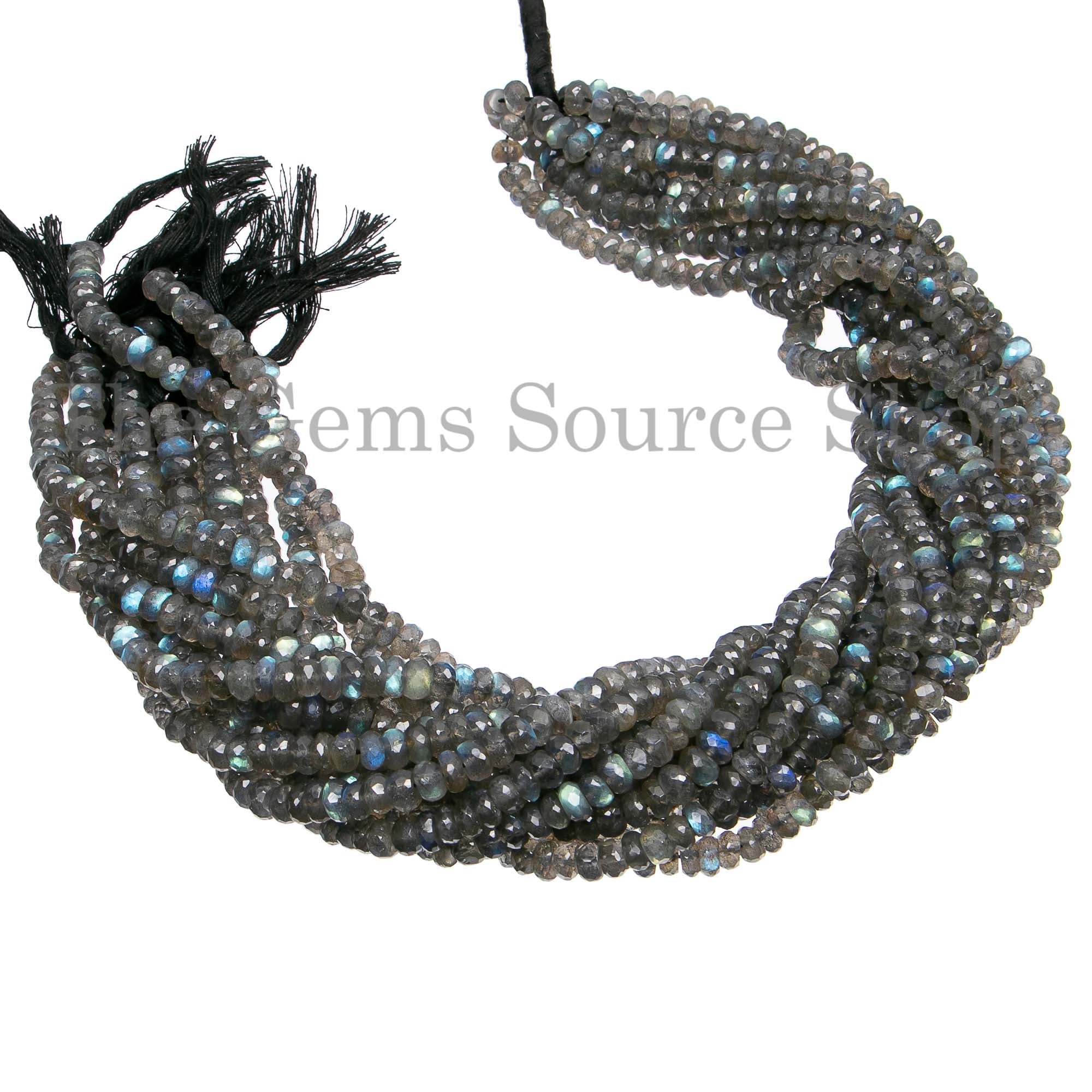 4.5-5mm Natural Labradorite Faceted Rondelle Beads TGS-2577