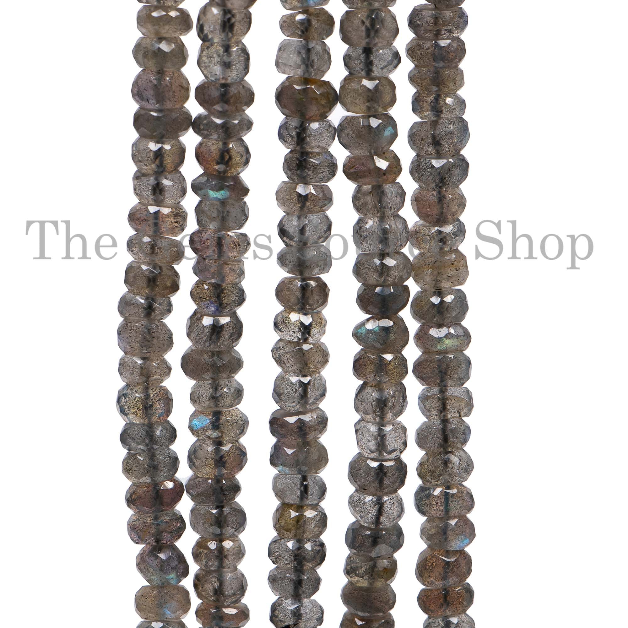 Natural Labradorite Beads, Labradorite Faceted Beads, Labradorite Rondelle Beads, Wholesale Gemstone