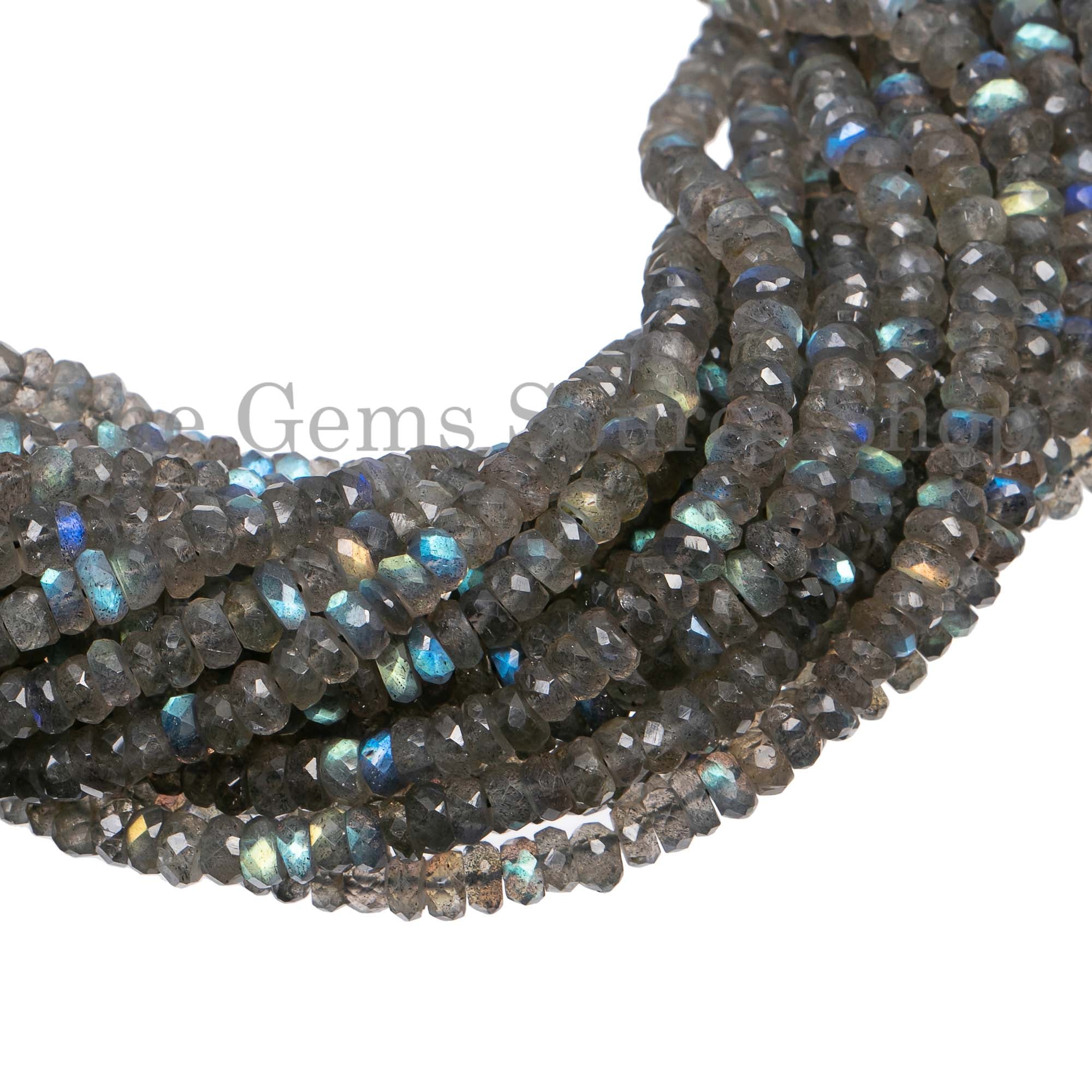 Labradorite Beads, Labradorite Faceted Beads, Labradorite Rondelle Shape Beads, Beads For Jewelry