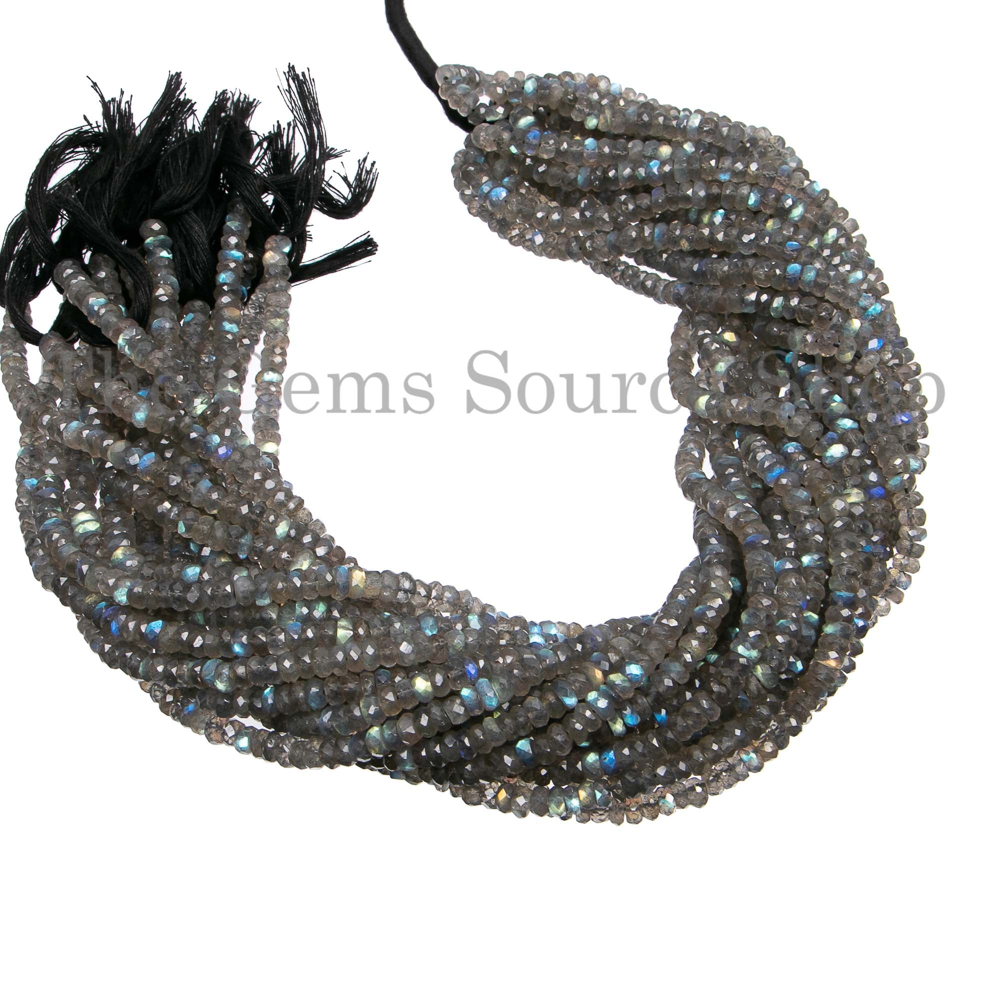 Labradorite Beads, Labradorite Faceted Beads, Labradorite Rondelle Shape Beads, Beads For Jewelry