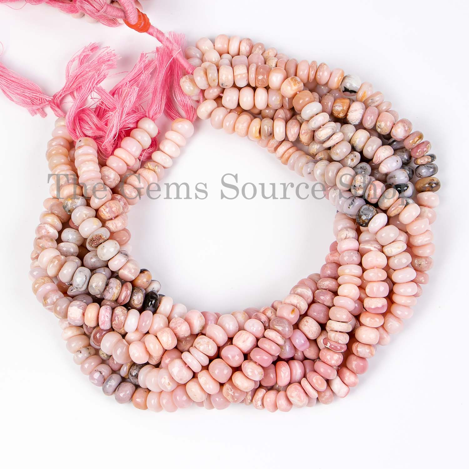Pink Opal Beads, Pink Opal Rondelle Beads, Pink Opal Smooth Beads, Pink Opal Gemstone Beads