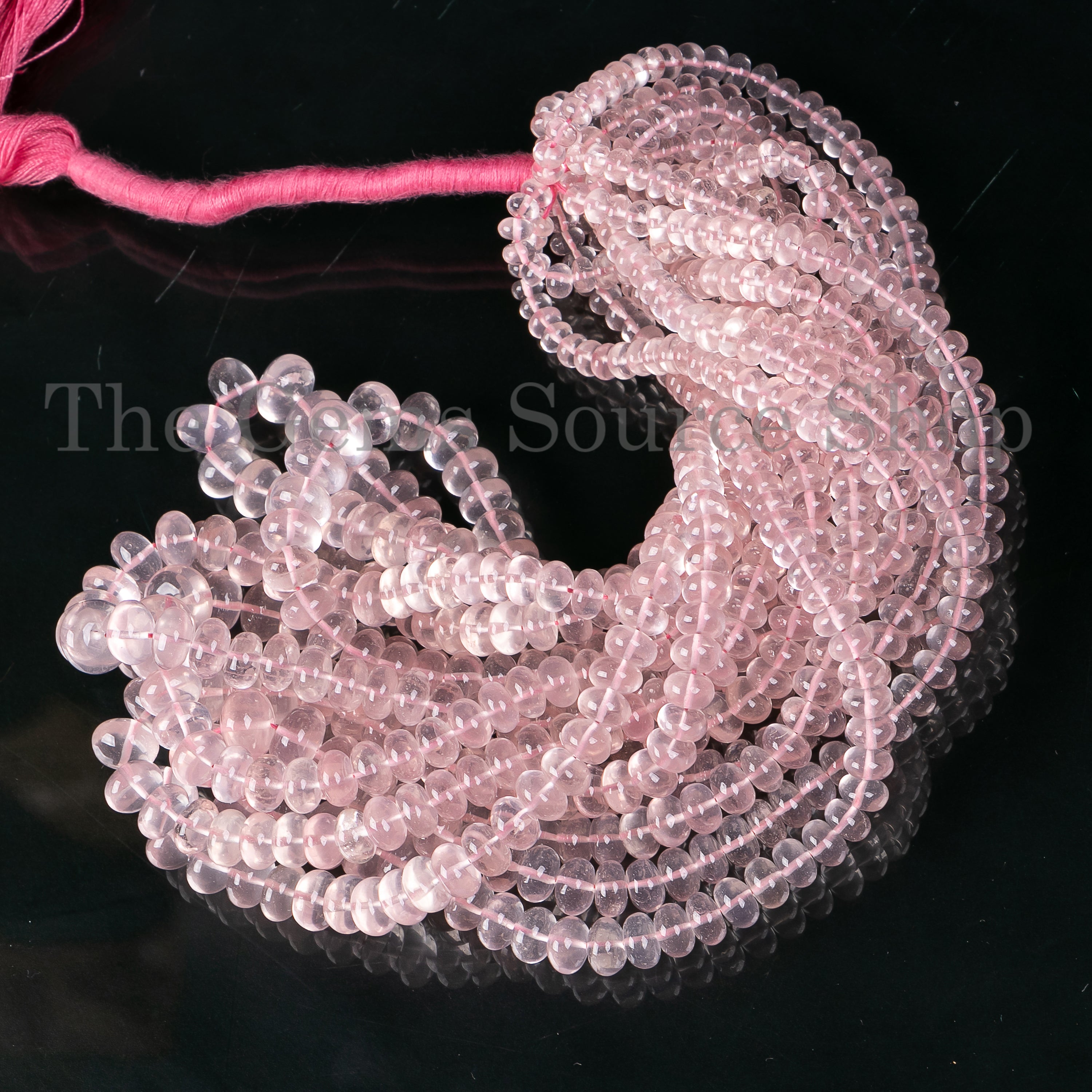 Rose Quartz Smooth Rondelle Beads, 5-8mm Rose Quartz Rondelle Beads, Rondelle Beads, Rose Quartz Smooth Beads, Rose Quartz Beads