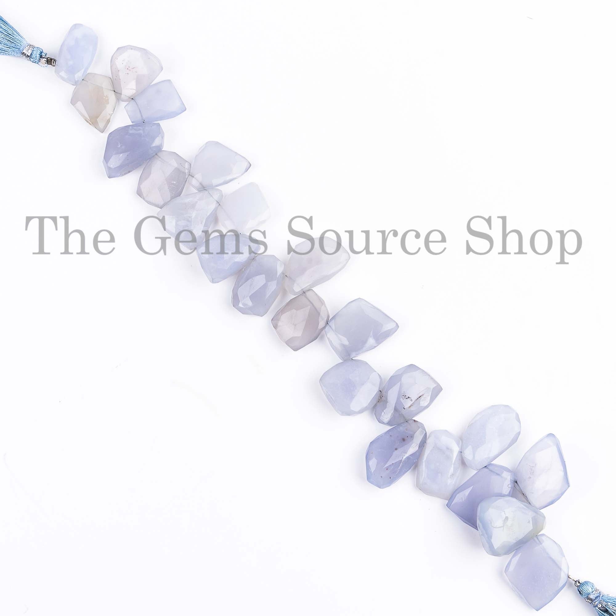 Blue Chalcedony Beads, Blue Chalcedony Nugget, Blue Chalcedony Faceted Nugget Beads